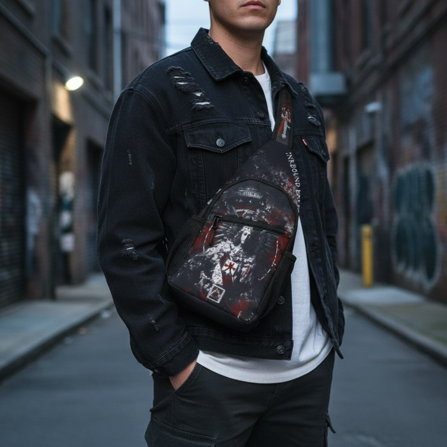 Trashpolka Grunge Chest Bag — Edgy AOP Streetwear Sling product thumbnail image Trashpolka Grunge Chest Bag — Edgy AOP Streetwear Sling product thumbnail image