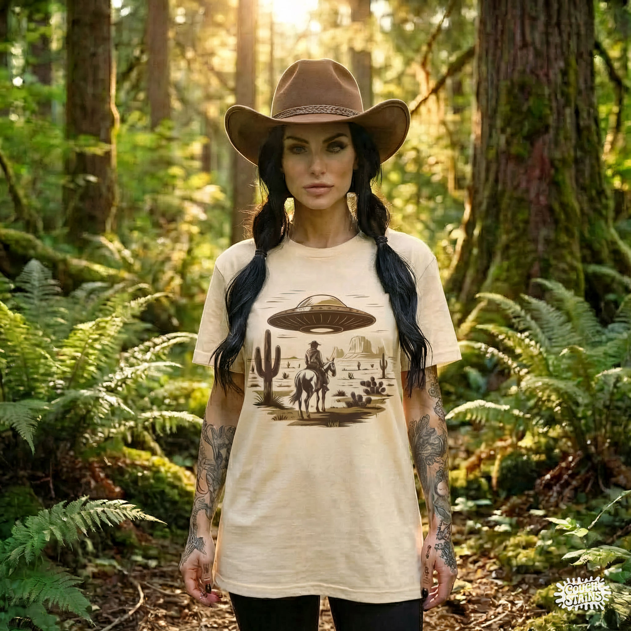 Western UFO — Close Encounters of the Cowboy Kind Unisex T-Shirt product thumbnail image Western UFO — Close Encounters of the Cowboy Kind Unisex T-Shirt product thumbnail image