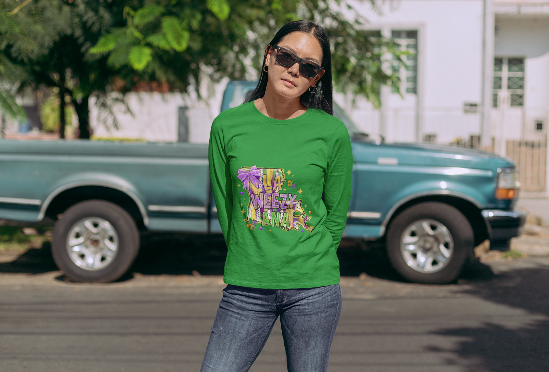 Mardi Gras Unisex Long Sleeve shirt| Louisiana Festival Tee | Fun graphic shirt product thumbnail image