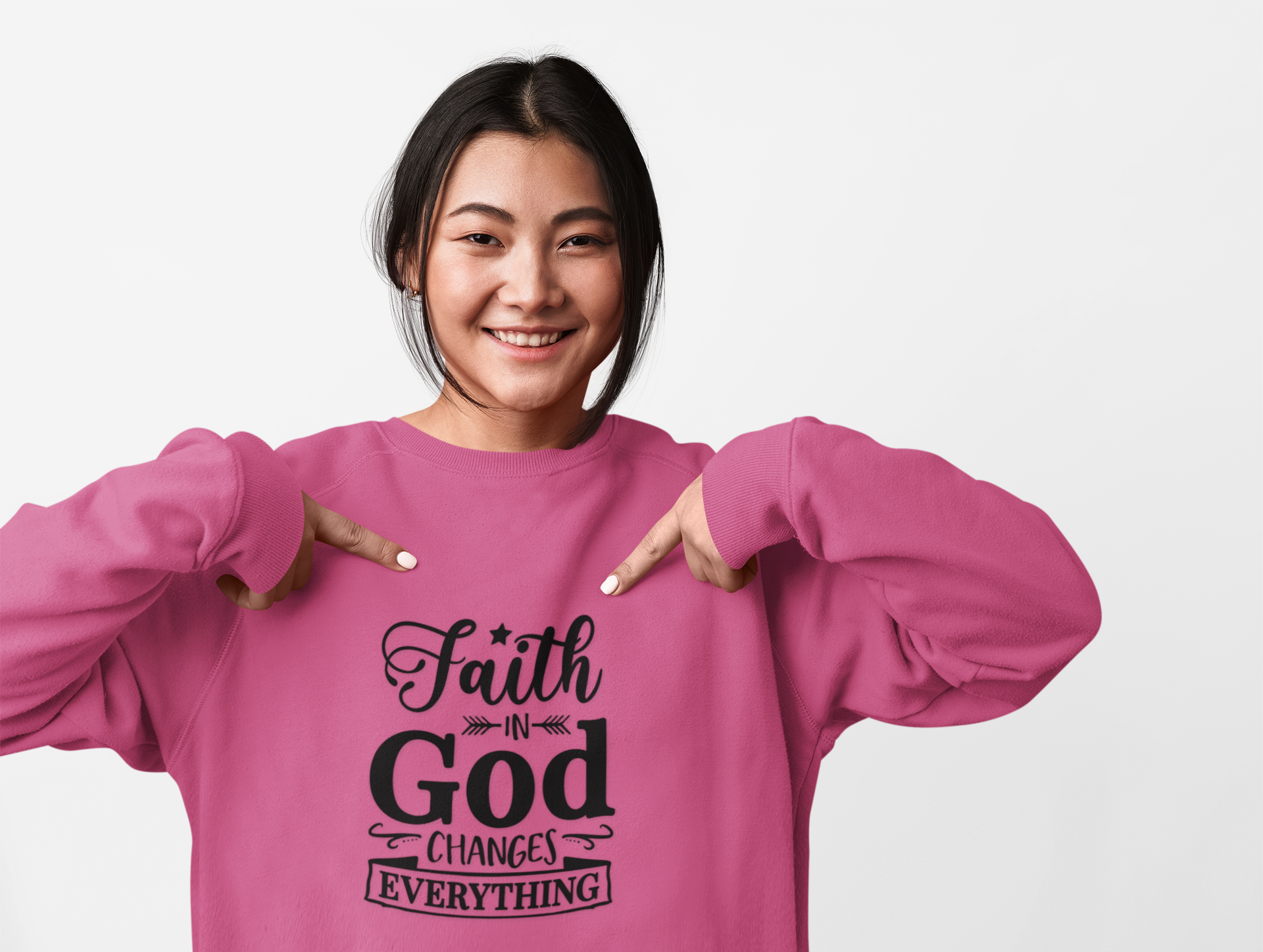 Faith Message Crewneck Sweatshirt — Inspirational Christian Quote Sweatshirt product thumbnail image