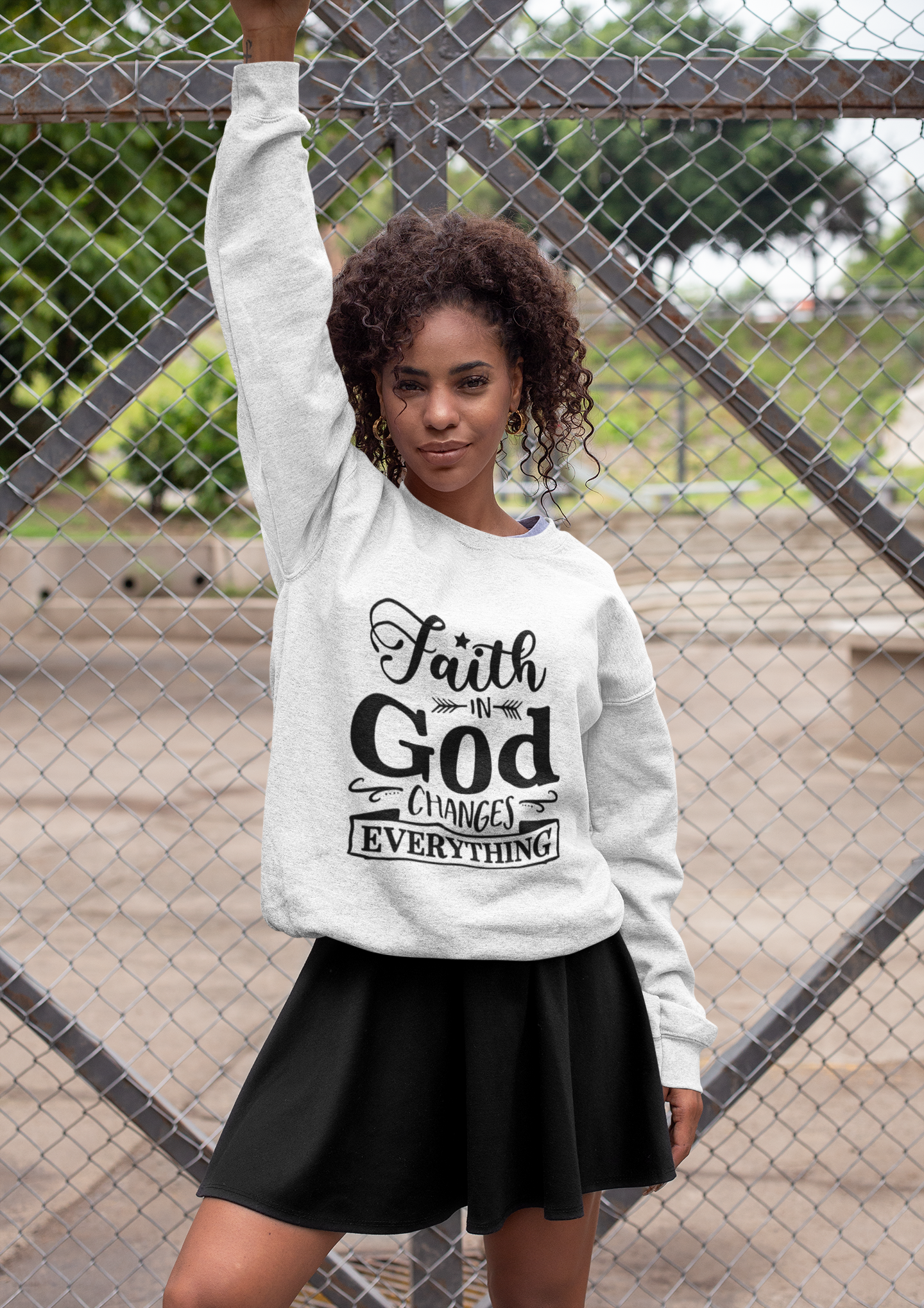 Faith Message Crewneck Sweatshirt — Inspirational Christian Quote Sweatshirt product thumbnail image