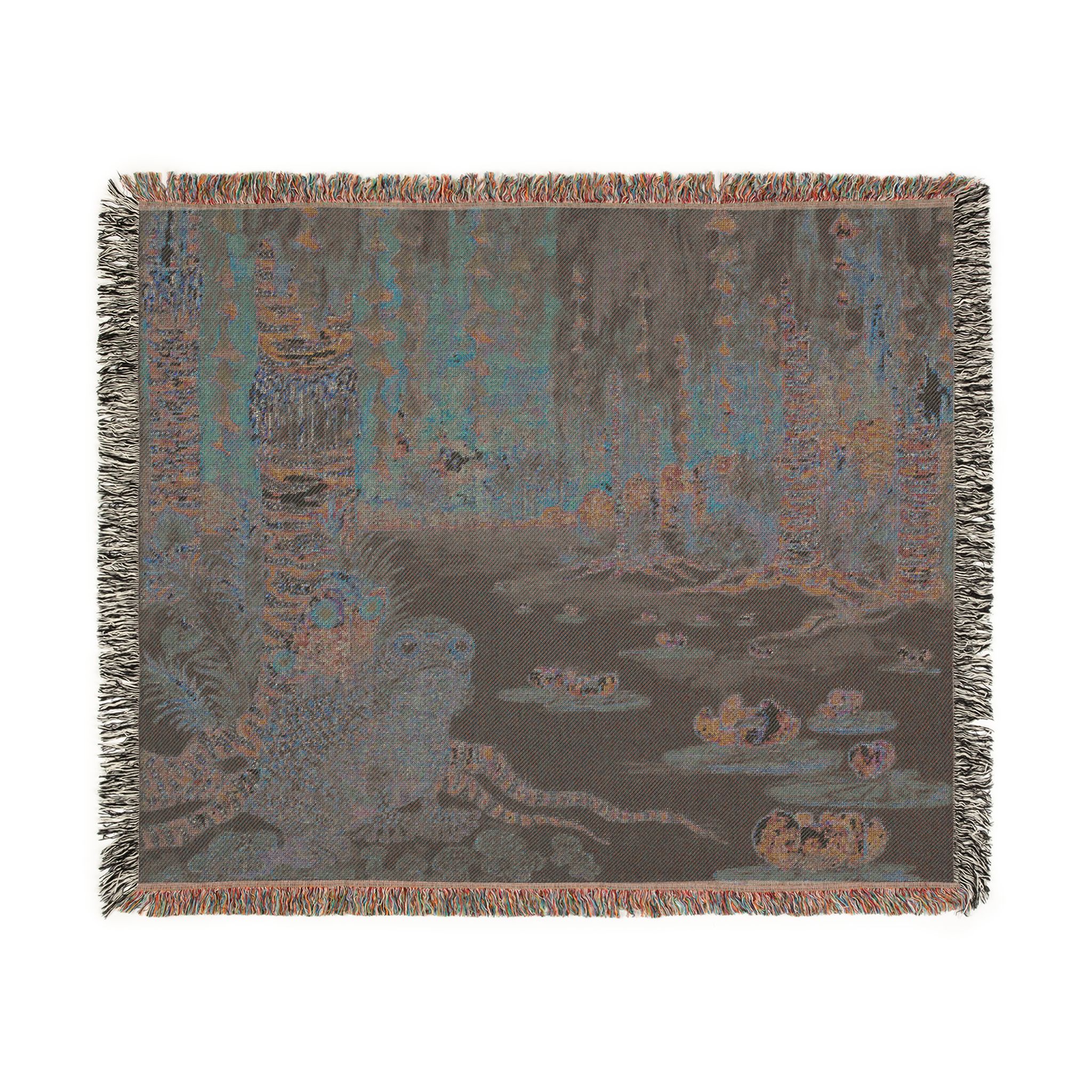 trippy moss pads woven tapestry blanket product thumbnail image