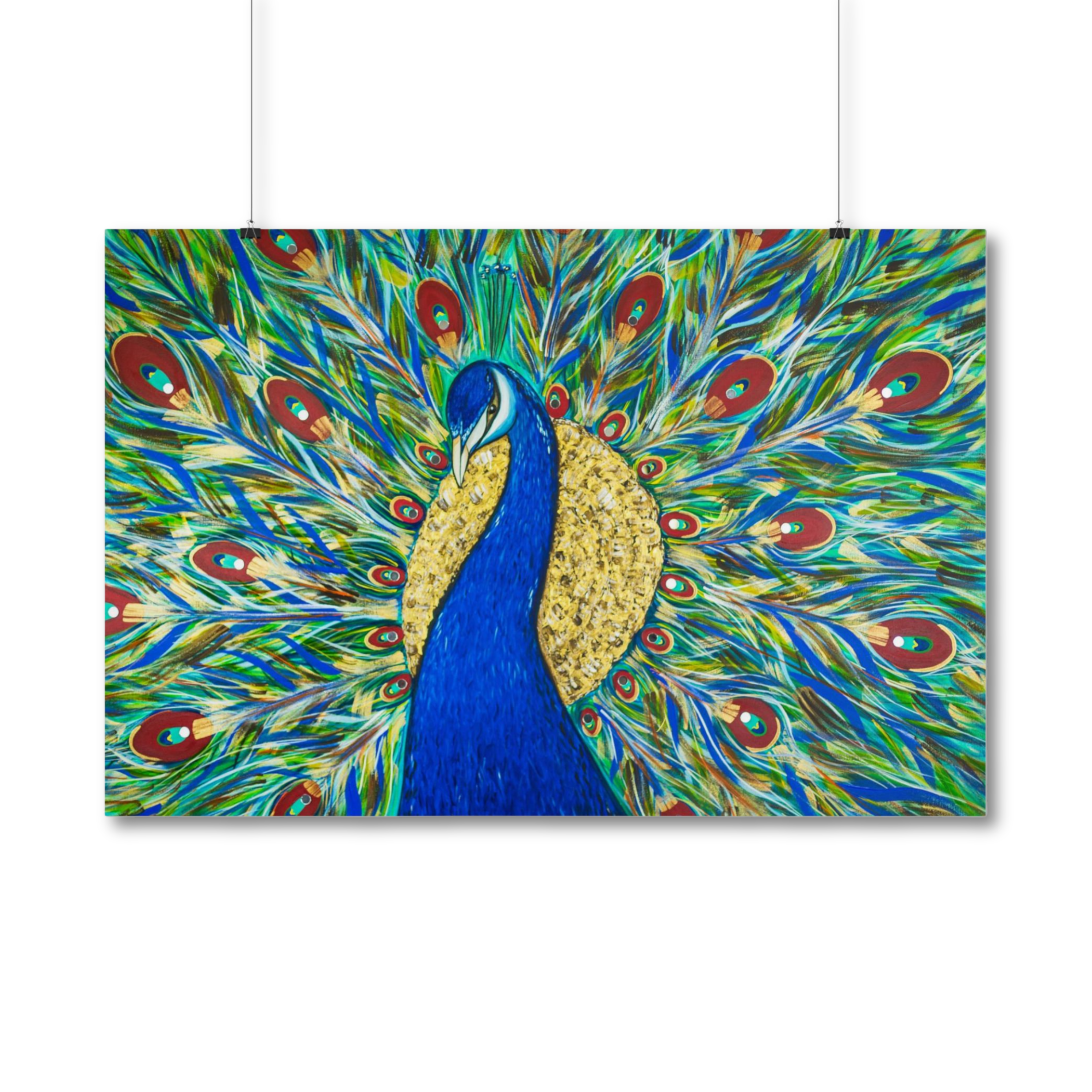 Peacock Art Poster Print Giclée Rolled Wall Art "Peacock Reflections" Colorful Spiritual Transformation product thumbnail image Peacock Art Poster Print Giclée Rolled Wall Art "Peacock Reflections" Colorful Spiritual Transformation product thumbnail image