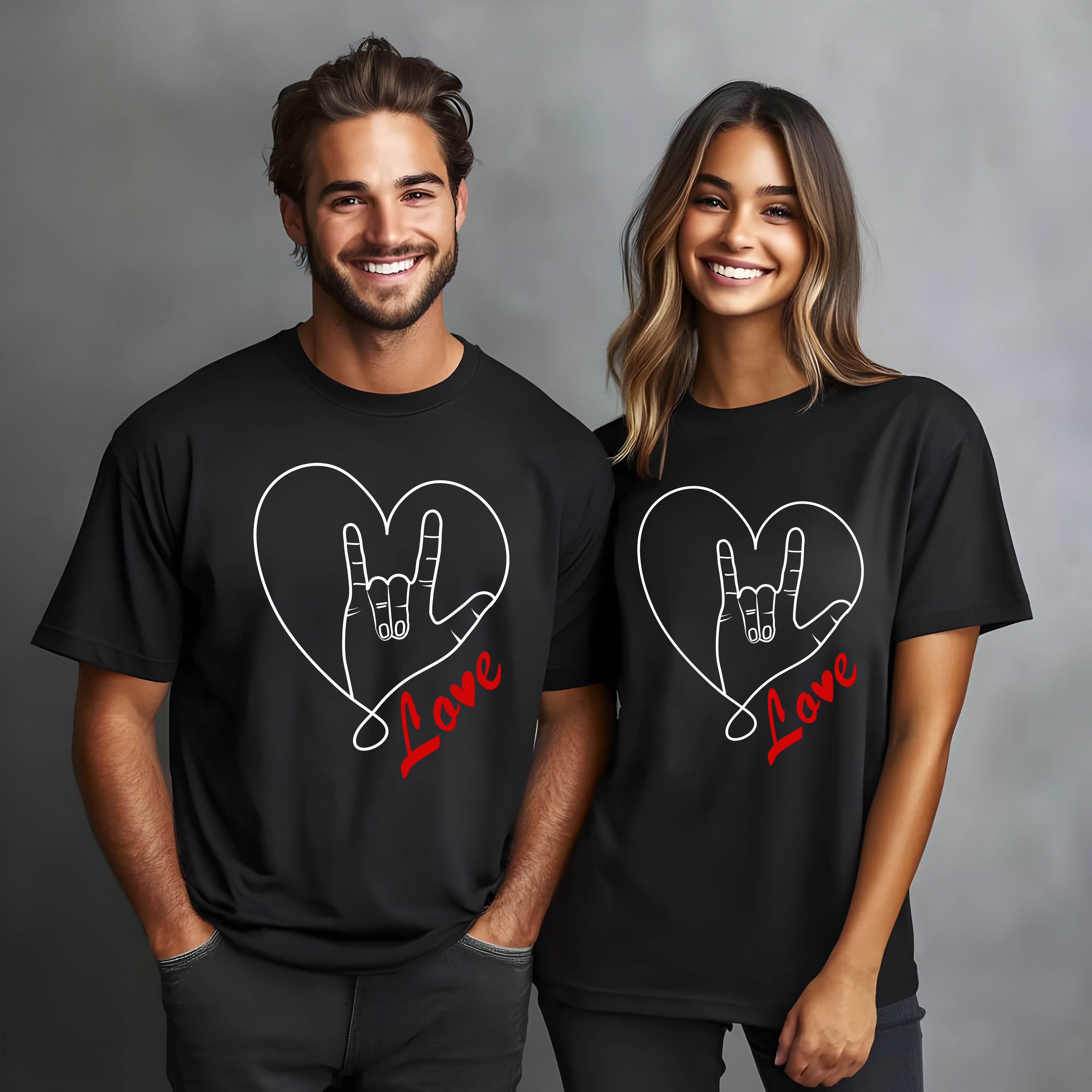 ASL Love T-Shirt — Love Hand Sign Heart Graphic Tee product thumbnail image ASL Love T-Shirt — Love Hand Sign Heart Graphic Tee product thumbnail image