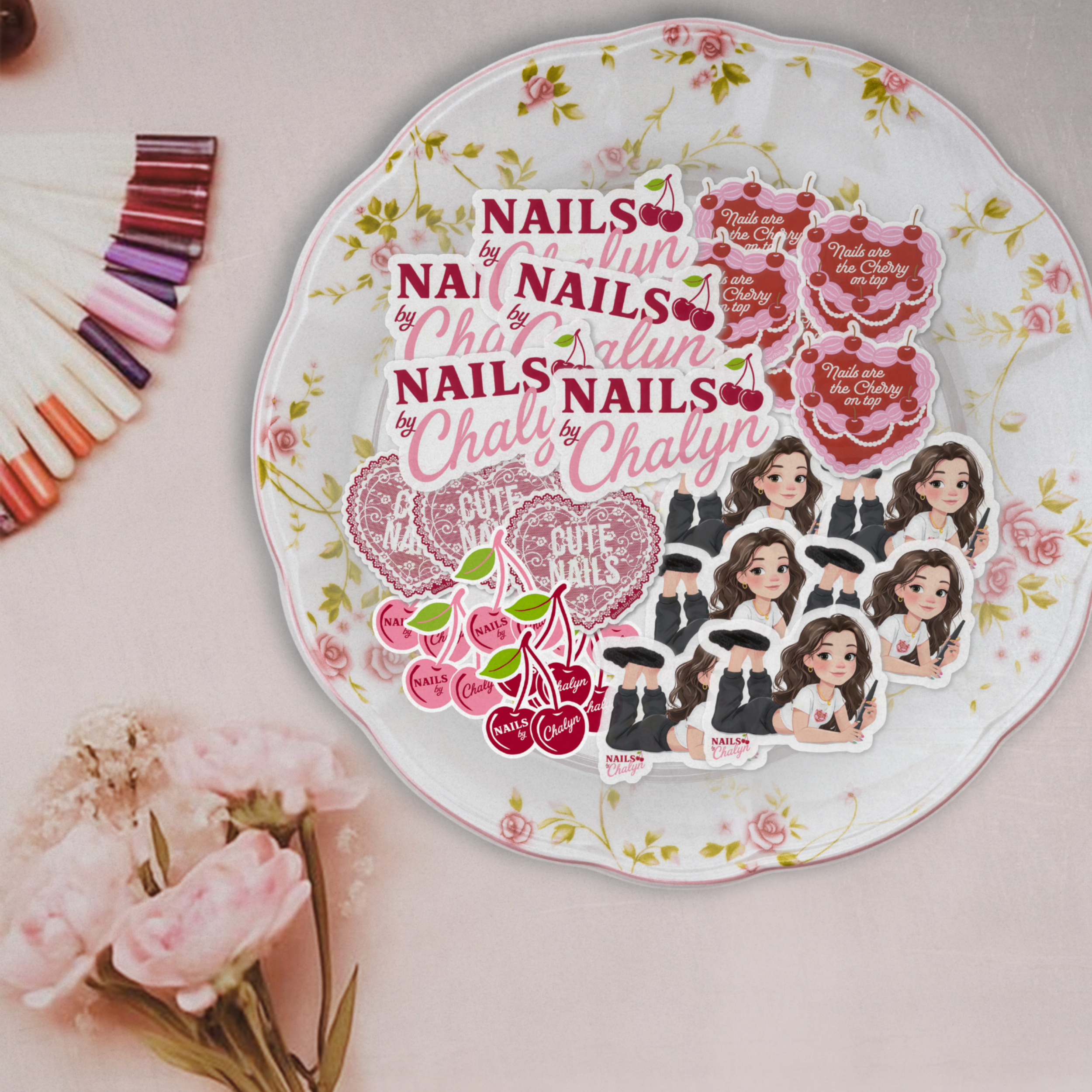 Caricature Nails by Chalyn Sticker, Kiss-Cut Sticker, Cute Laptop Decor, Aesthetic Gifts for Her, Planner Stickers, Unique Stationery. product thumbnail image Caricature Nails by Chalyn Sticker, Kiss-Cut Sticker, Cute Laptop Decor, Aesthetic Gifts for Her, Planner Stickers, Unique Stationery. product thumbnail image