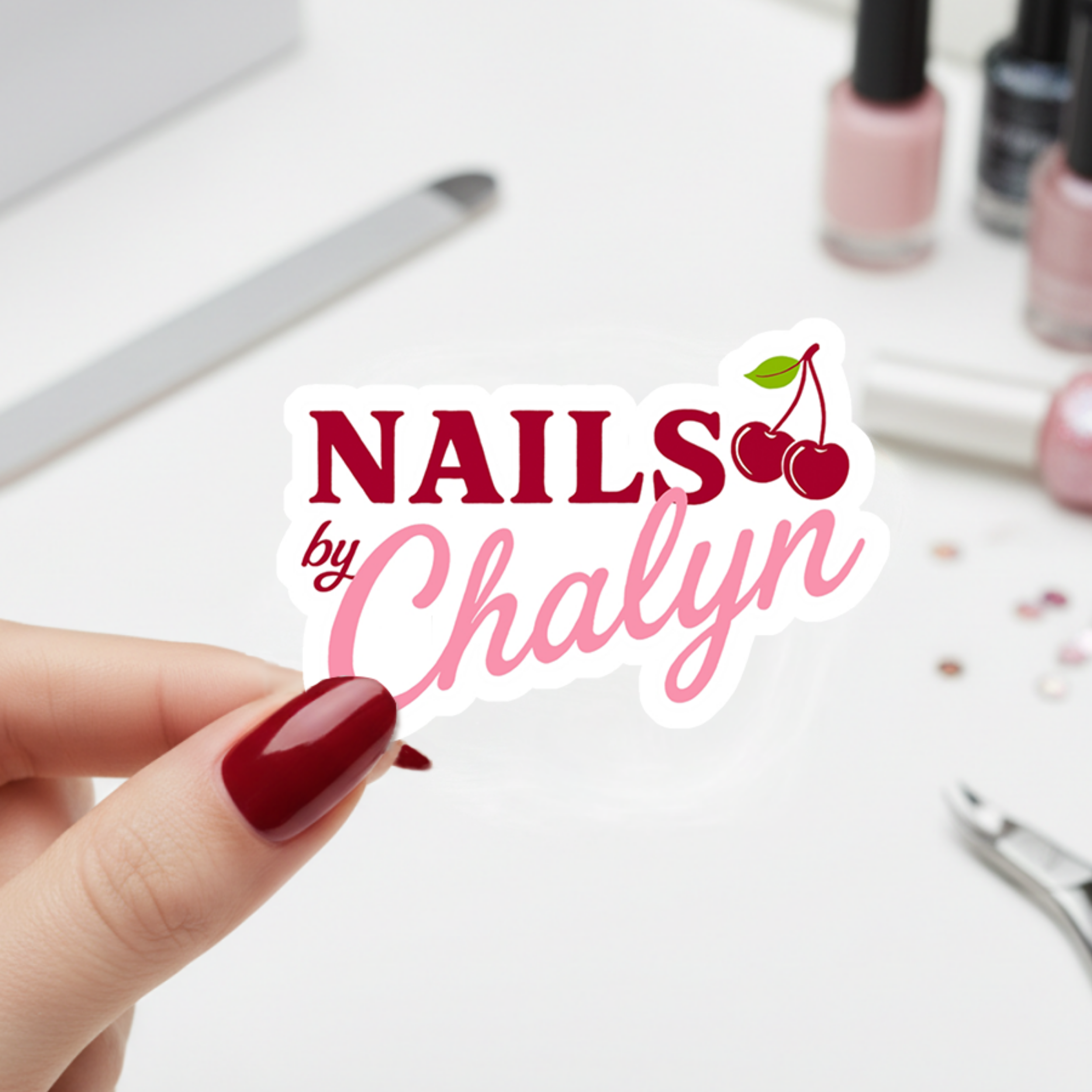 Nails by Chalyn Sticker, Cute Kiss Cut Laptop Decor, Aesthetic Gifts for Her, Planner Stickers, Unique Stationery. product thumbnail image