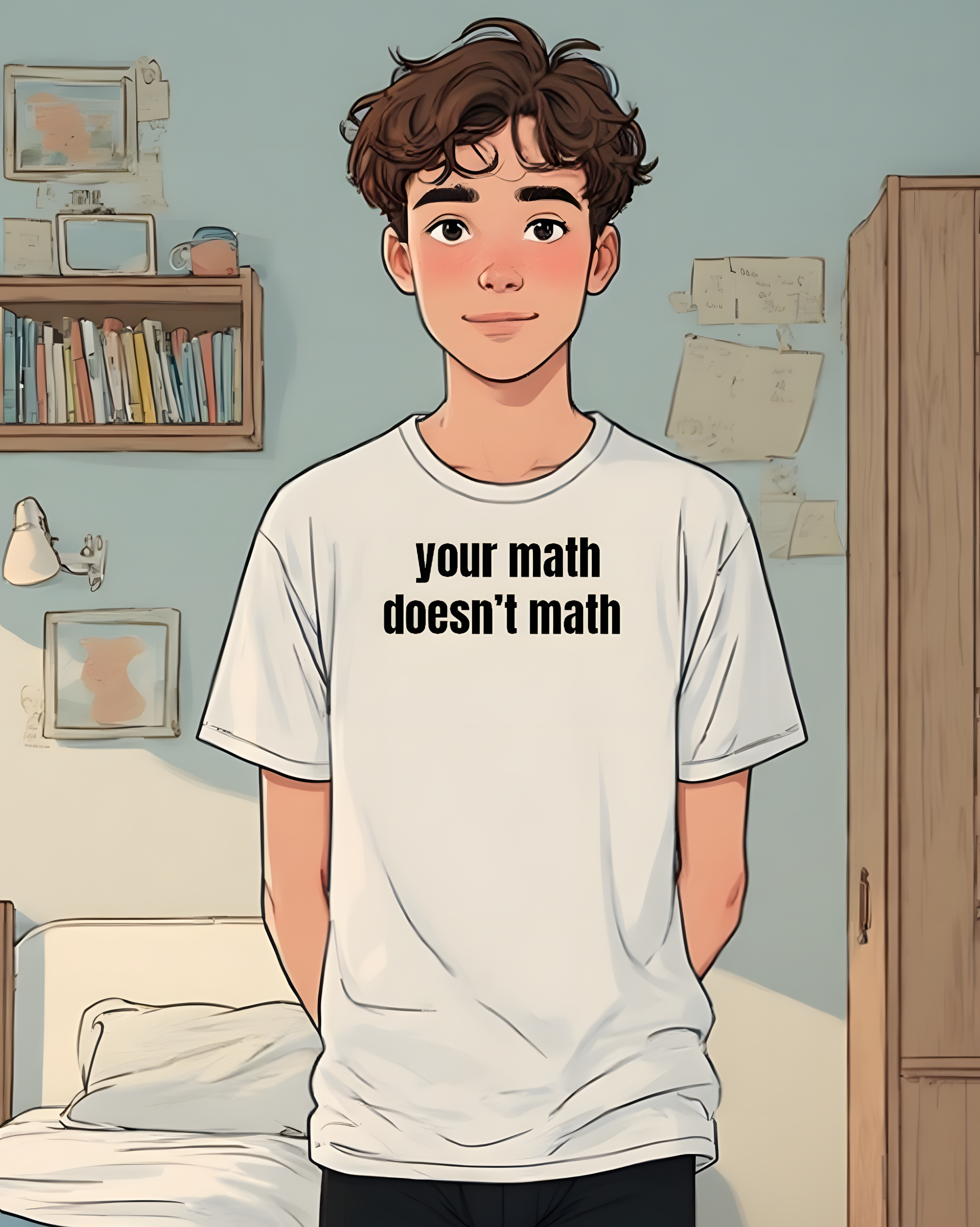 T-Shirt — "your math doesn't math" Funny Math Humor Tee product thumbnail image T-Shirt — "your math doesn't math" Funny Math Humor Tee product thumbnail image