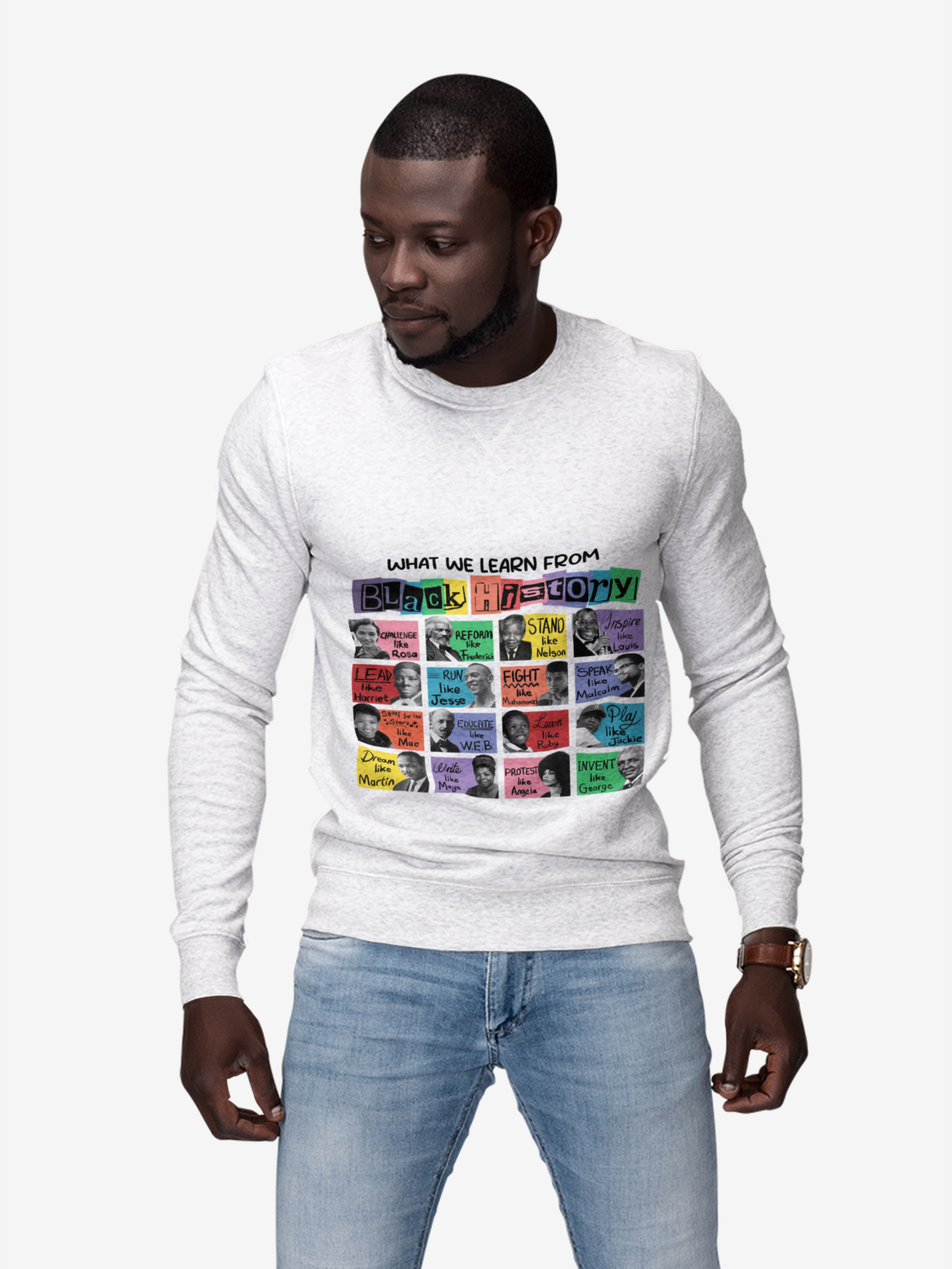 Black History Crewneck Sweatshirt | Unisex Educational Black History Month Pullover | Culture & Heritage Apparel product thumbnail image Black History Crewneck Sweatshirt | Unisex Educational Black History Month Pullover | Culture & Heritage Apparel product thumbnail image