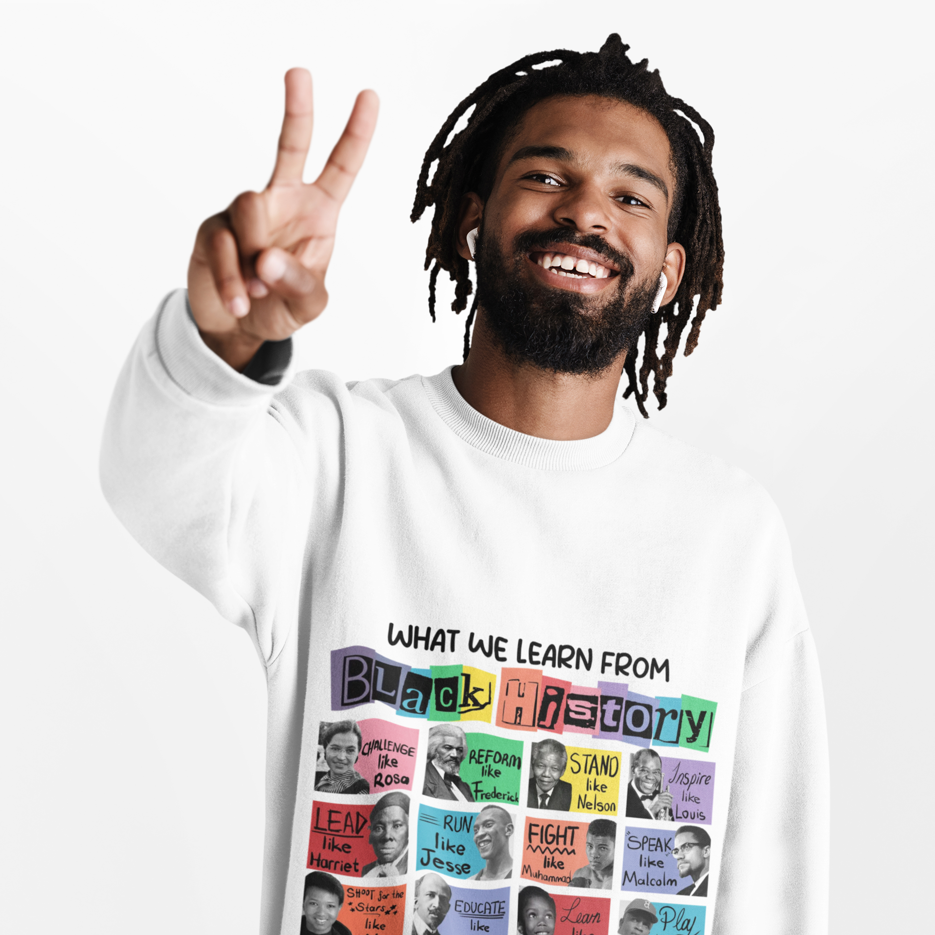 Black History Crewneck Sweatshirt | Unisex Educational Black History Month Pullover | Culture & Heritage Apparel product thumbnail image Black History Crewneck Sweatshirt | Unisex Educational Black History Month Pullover | Culture & Heritage Apparel product thumbnail image