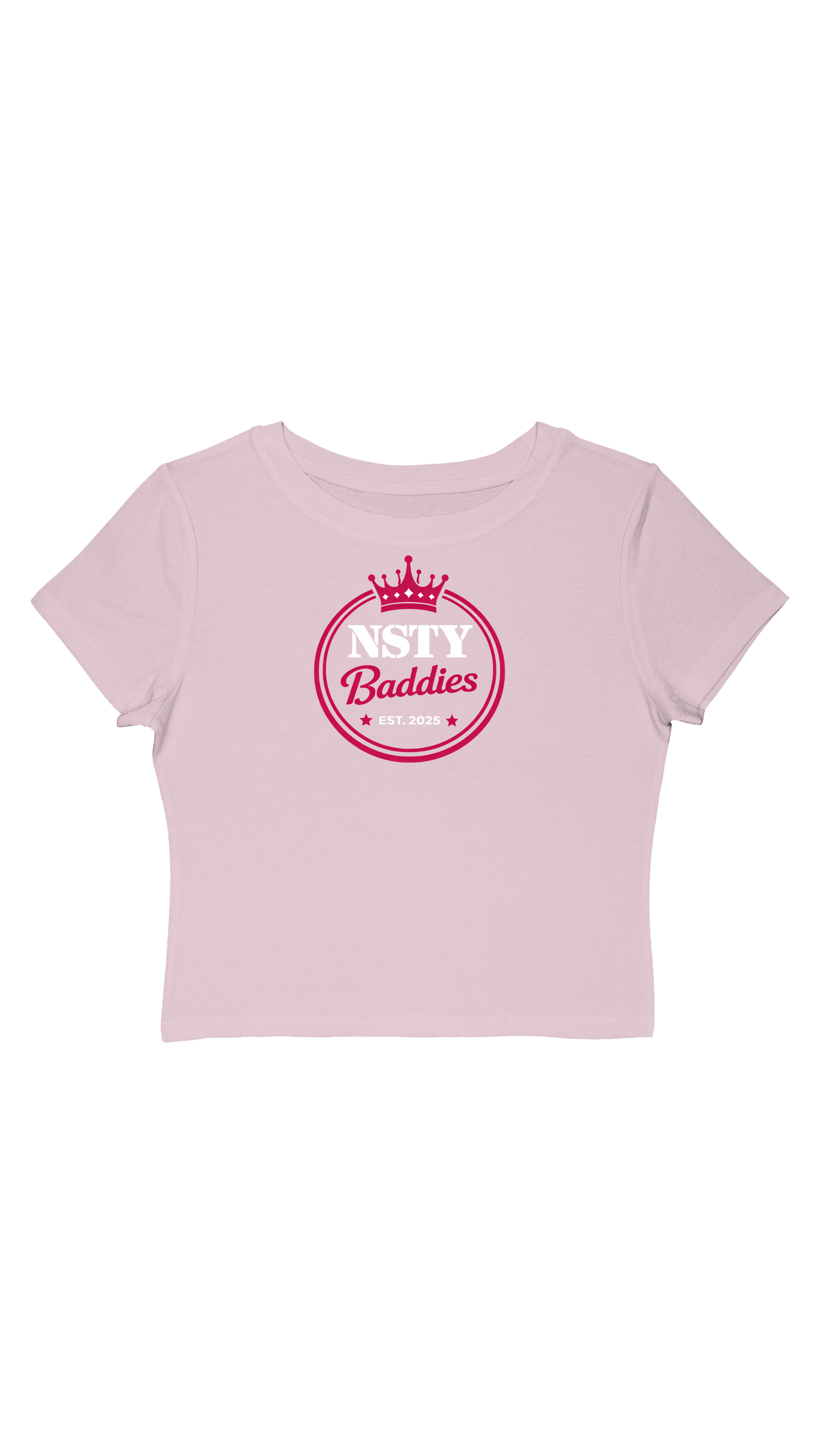 NSTY Baddies - Women’s Baby Tee – UP TO 5XL - Retro Crown Logo Crop T-Shirt product thumbnail image