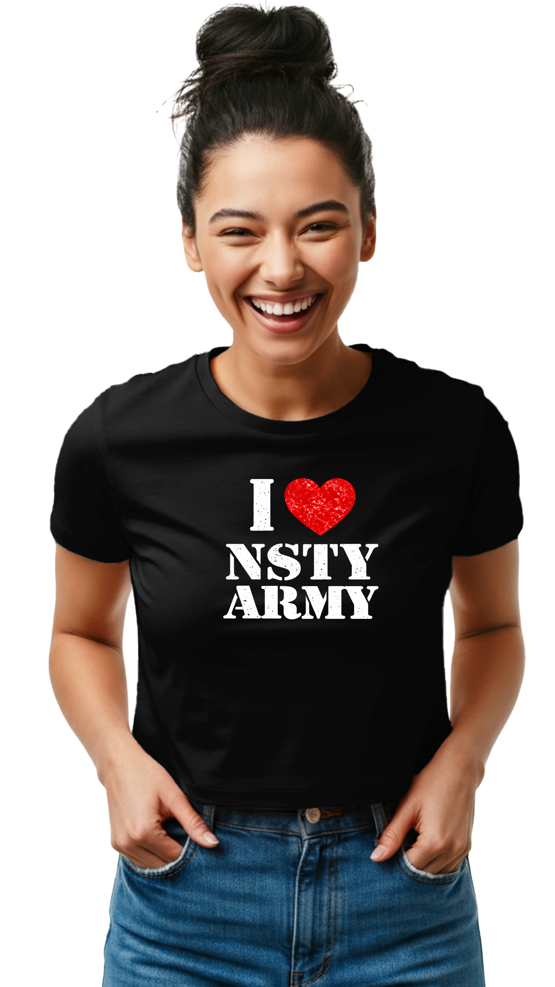 Valentines - I ♥️ NSTY Army Women's Baby Tee - Up to 5XL product thumbnail image Valentines - I ♥️ NSTY Army Women's Baby Tee - Up to 5XL product thumbnail image
