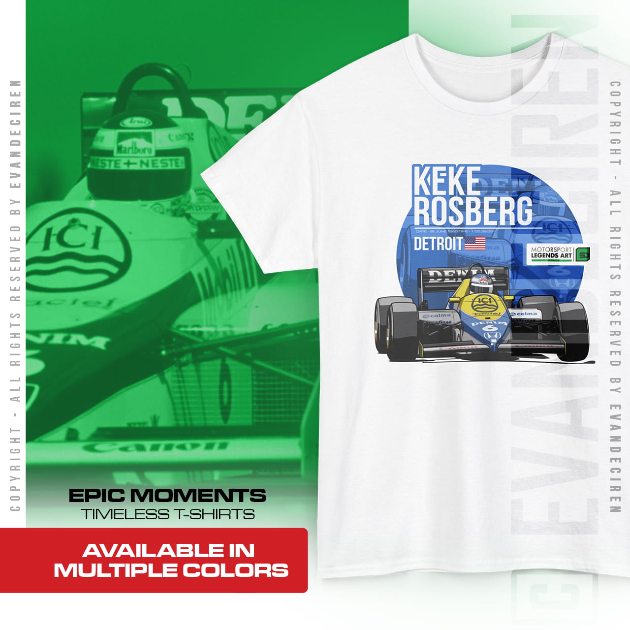 Keke Rosberg 1985 Legend Art | Detroit