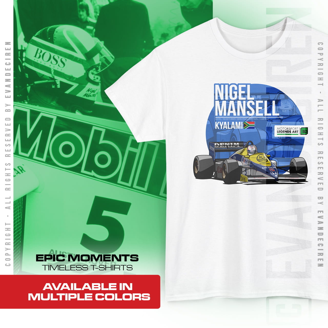 Nigel Mansell 1985 Legend Art | Kyalami