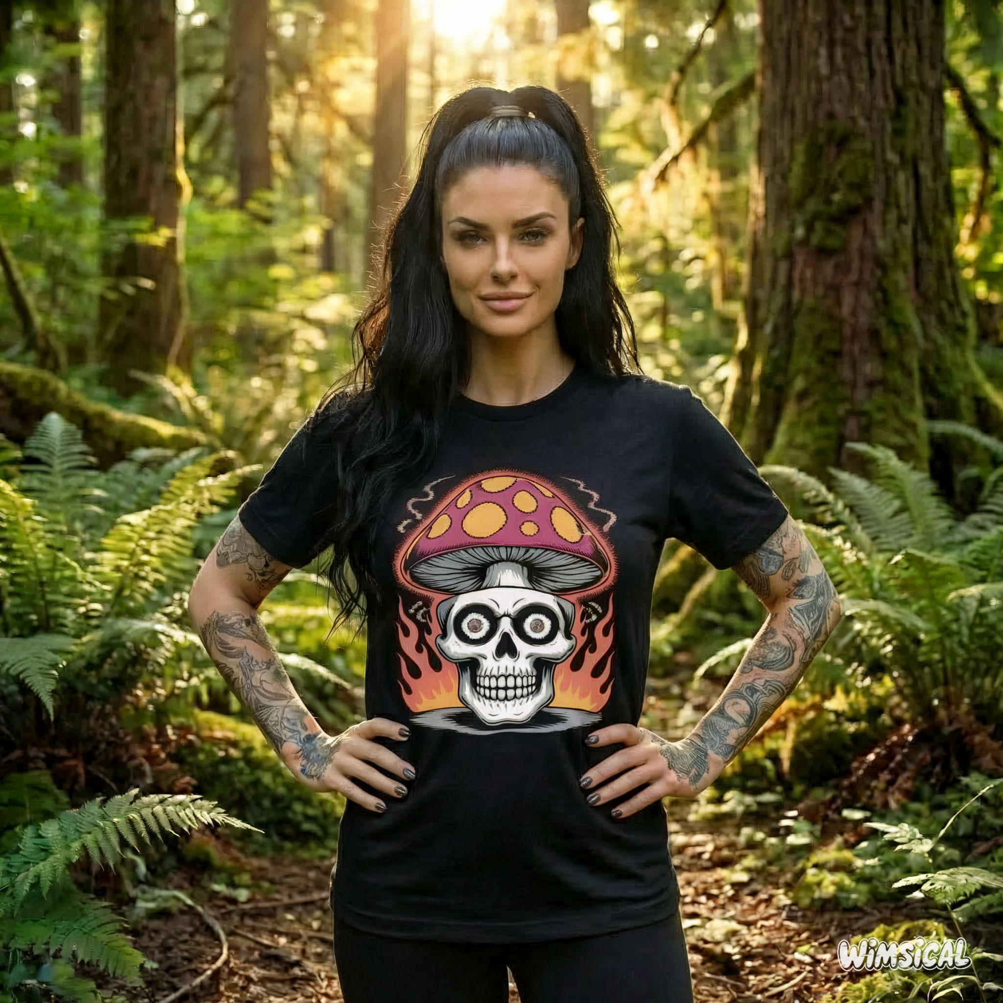 Shroom Skull – Trippy Pixelated Mushroom Flame Skull Unisex T-Shirt product thumbnail image Shroom Skull – Trippy Pixelated Mushroom Flame Skull Unisex T-Shirt product thumbnail image