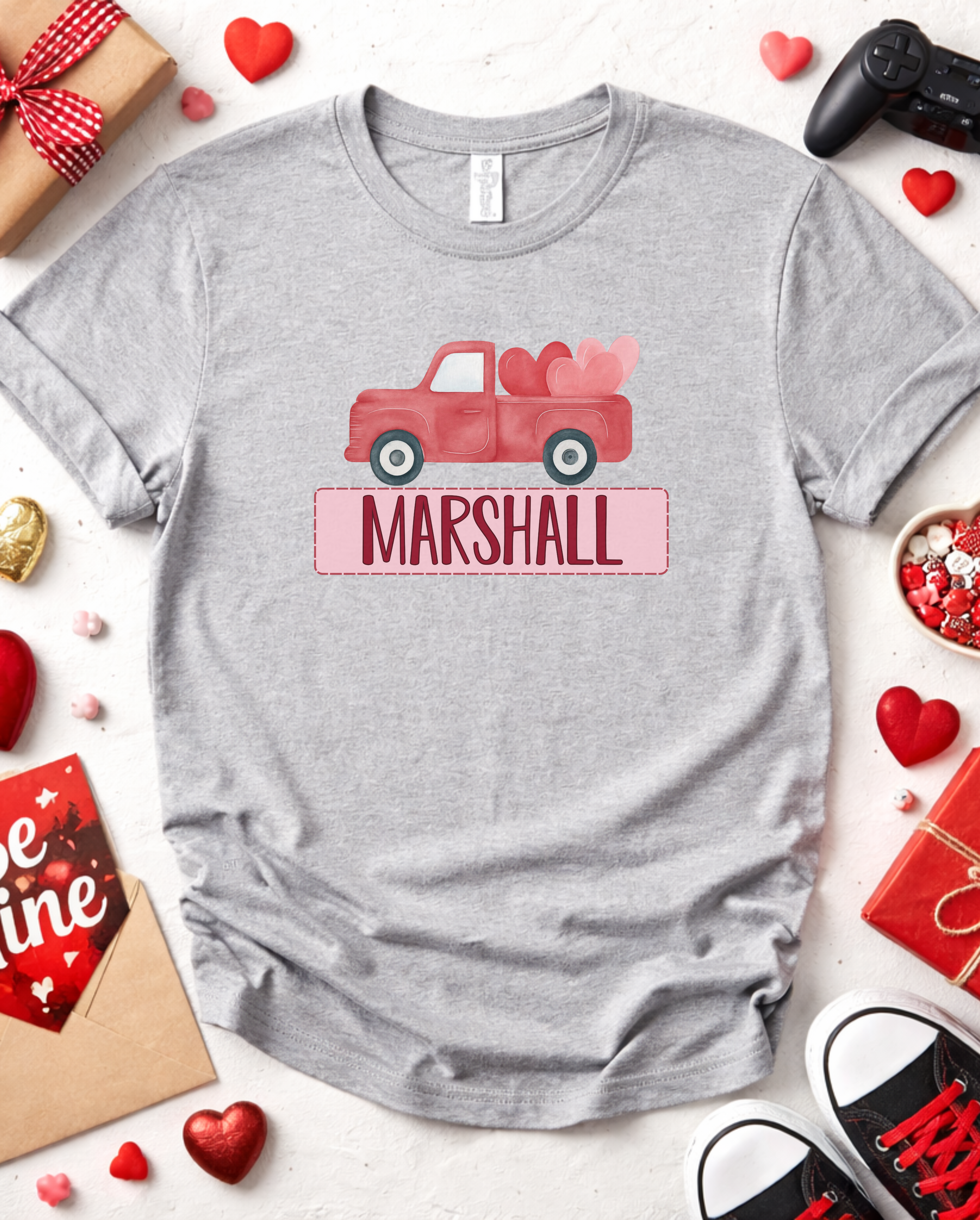 Youth Personalized Valentines Truck T-Shirt