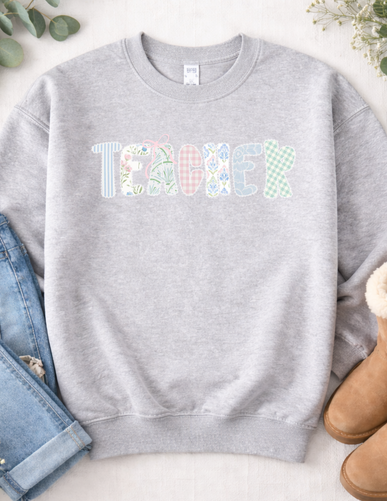 Adult "Teacher" Coquette Crewneck Sweatshirt  product thumbnail image