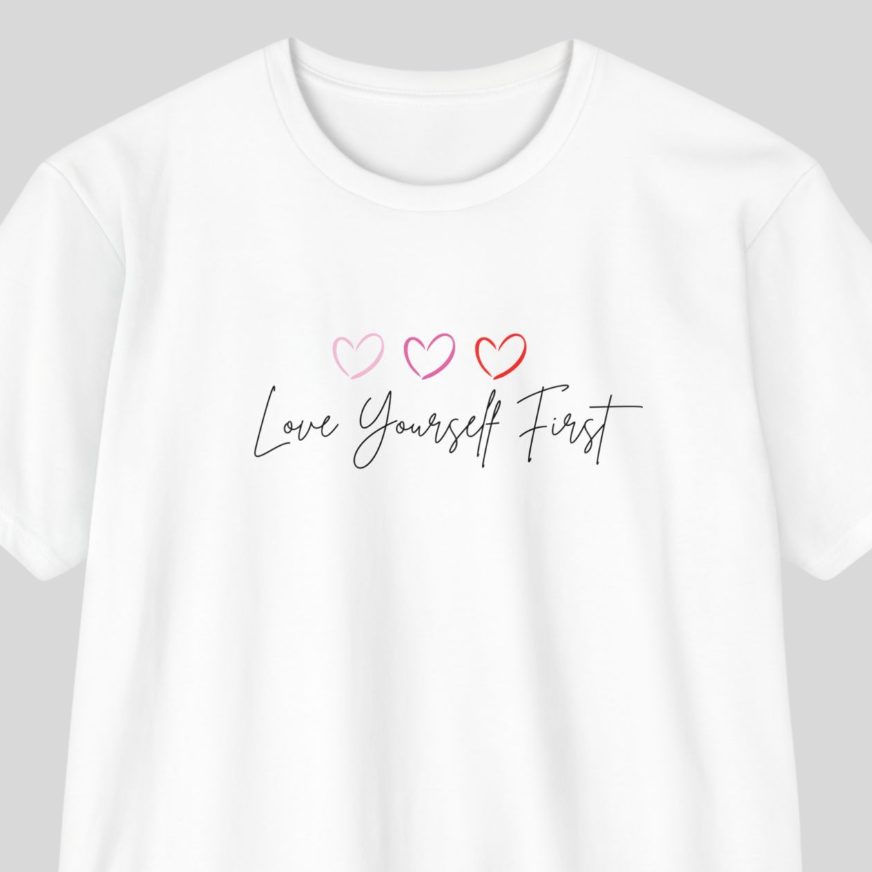 Love Yourself First Heart Script Unisex T-Shirt product thumbnail image