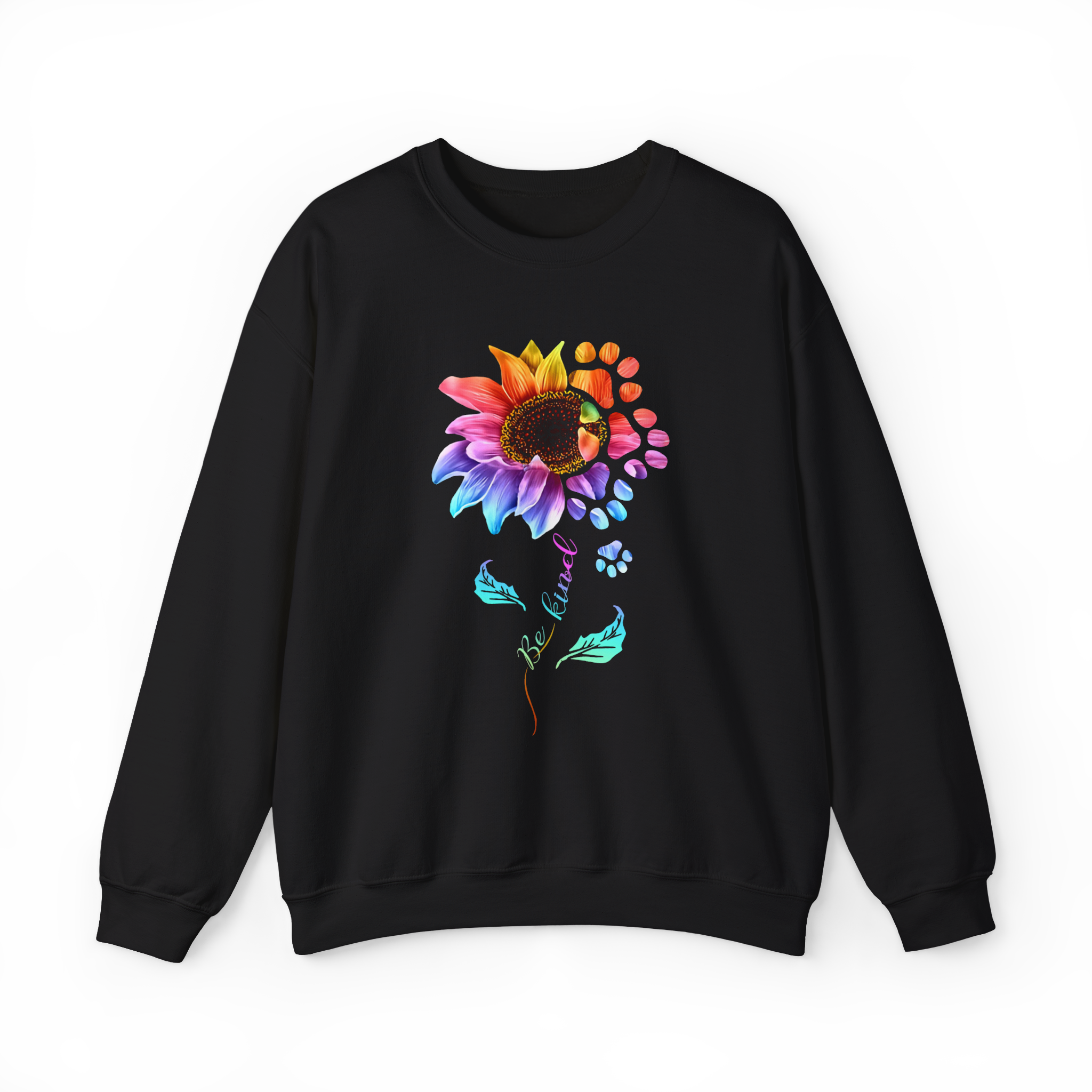 Senior Pet Sanctuary Sweatshirt — "House With A Heart" Crewneck with Watercolor Sunflower product thumbnail image