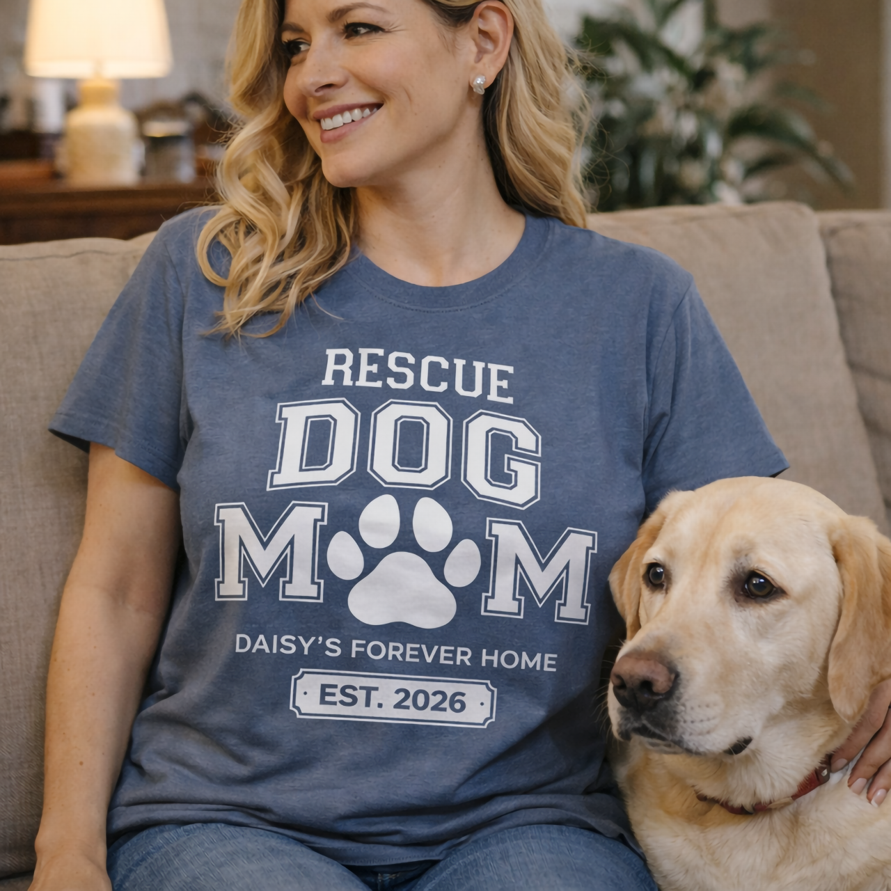 Rescue Dog Mom T-Shirt — Personalized "Est. 2026" Paw Print Tee for Adoptive Dog Moms product thumbnail image Rescue Dog Mom T-Shirt — Personalized "Est. 2026" Paw Print Tee for Adoptive Dog Moms product thumbnail image