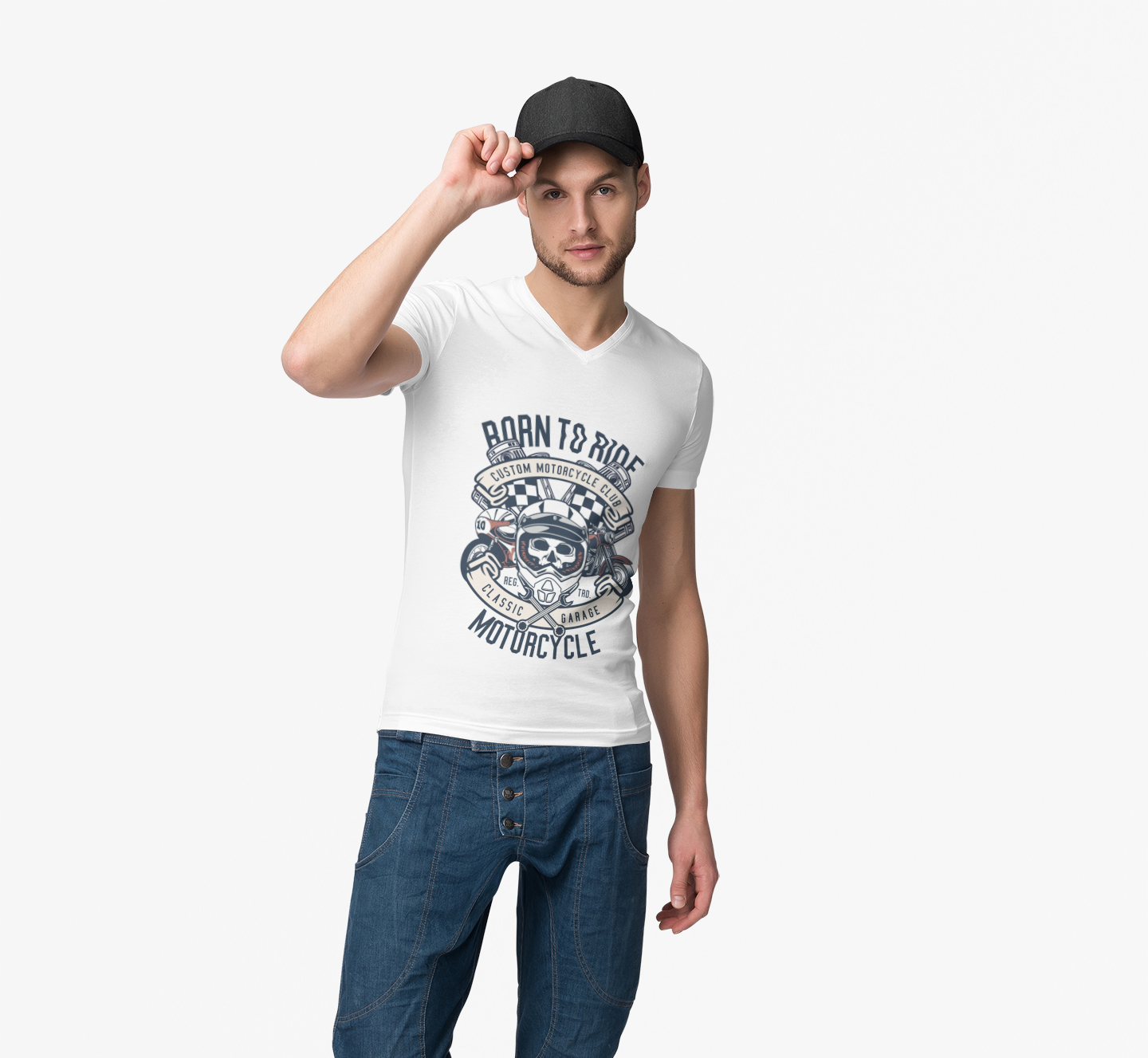 Born to Ride Motorcycle Unisex Heavy Cotton Tee - Custom Garage Design product thumbnail image Born to Ride Motorcycle Unisex Heavy Cotton Tee - Custom Garage Design product thumbnail image