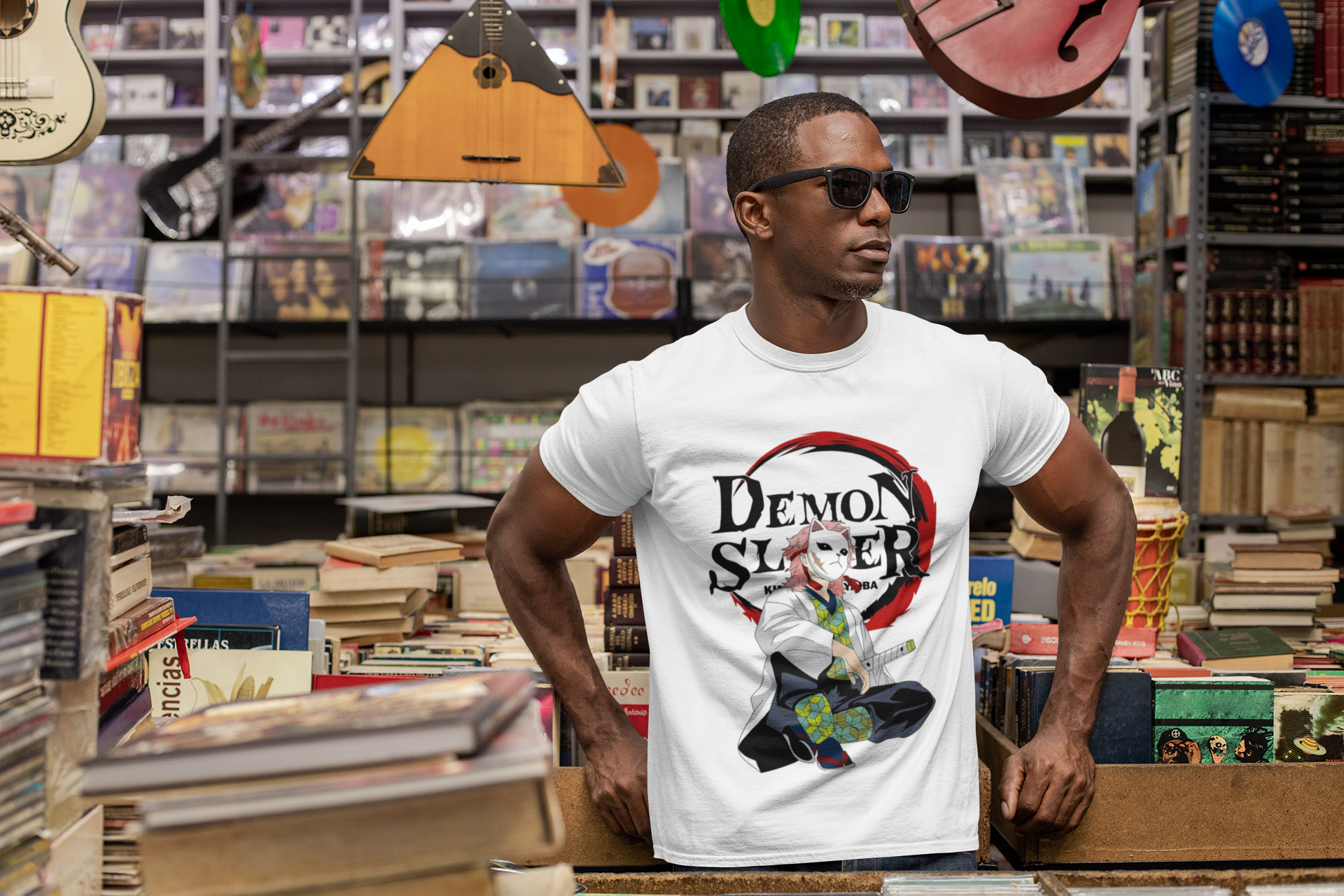 Demon Slayer Unisex Heavy Cotton Tee - Anime Graphic T-Shirt product thumbnail image