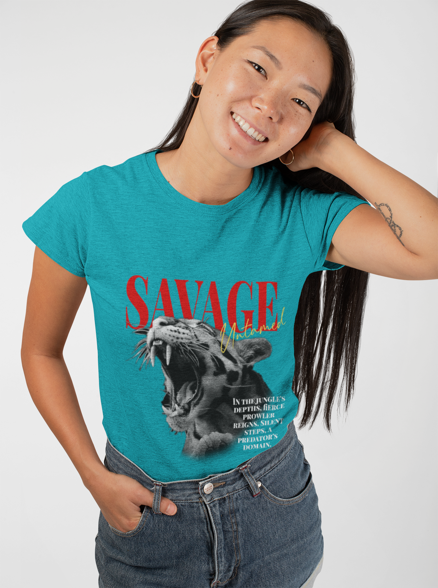Savage Tiger Unisex Heavy Cotton Tee - Wild Graphic Tee for Bold Style product thumbnail image Savage Tiger Unisex Heavy Cotton Tee - Wild Graphic Tee for Bold Style product thumbnail image