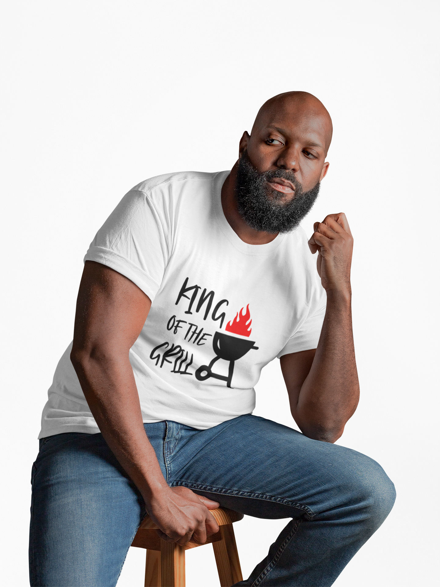 Men King of the Grill  Heavy Cotton Tee product thumbnail image