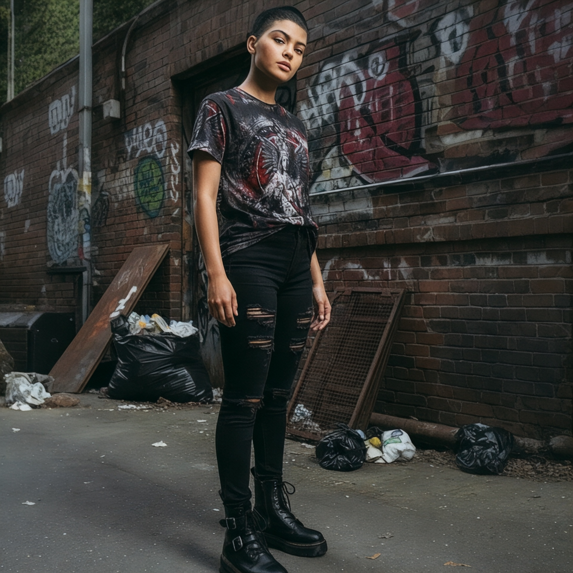 Women's Queen Sovereign Short Sleeve Shirt— Grunge Goth Heraldic All-Over Print product thumbnail image