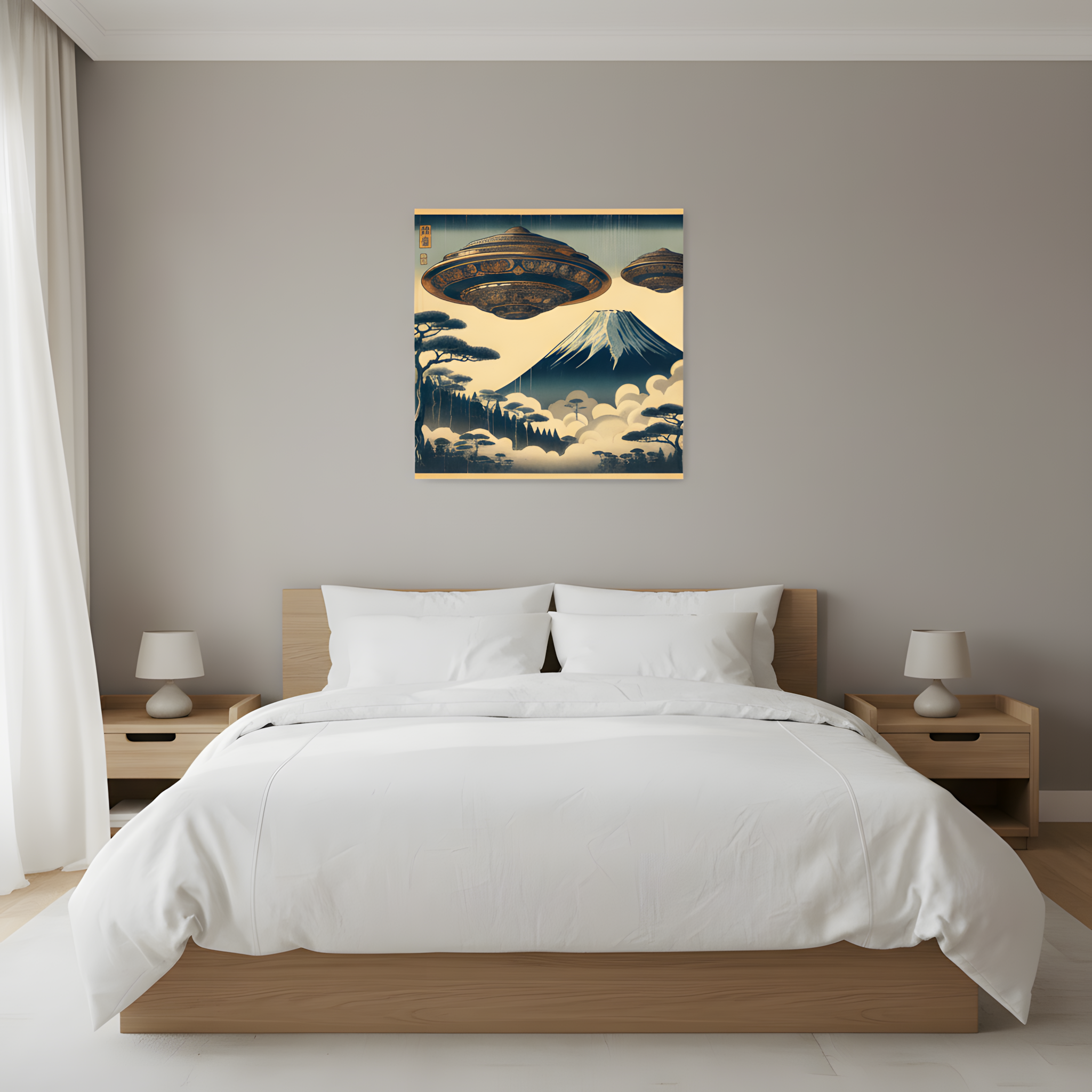 Japanese Woodblock UFO Art Print | Mt. Fuji Ancient Alien Encounter Poster | Vintage Ukiyo-e Style Flying Saucer | Sci-Fi Japandi Wall Decor product thumbnail image Japanese Woodblock UFO Art Print | Mt. Fuji Ancient Alien Encounter Poster | Vintage Ukiyo-e Style Flying Saucer | Sci-Fi Japandi Wall Decor product thumbnail image