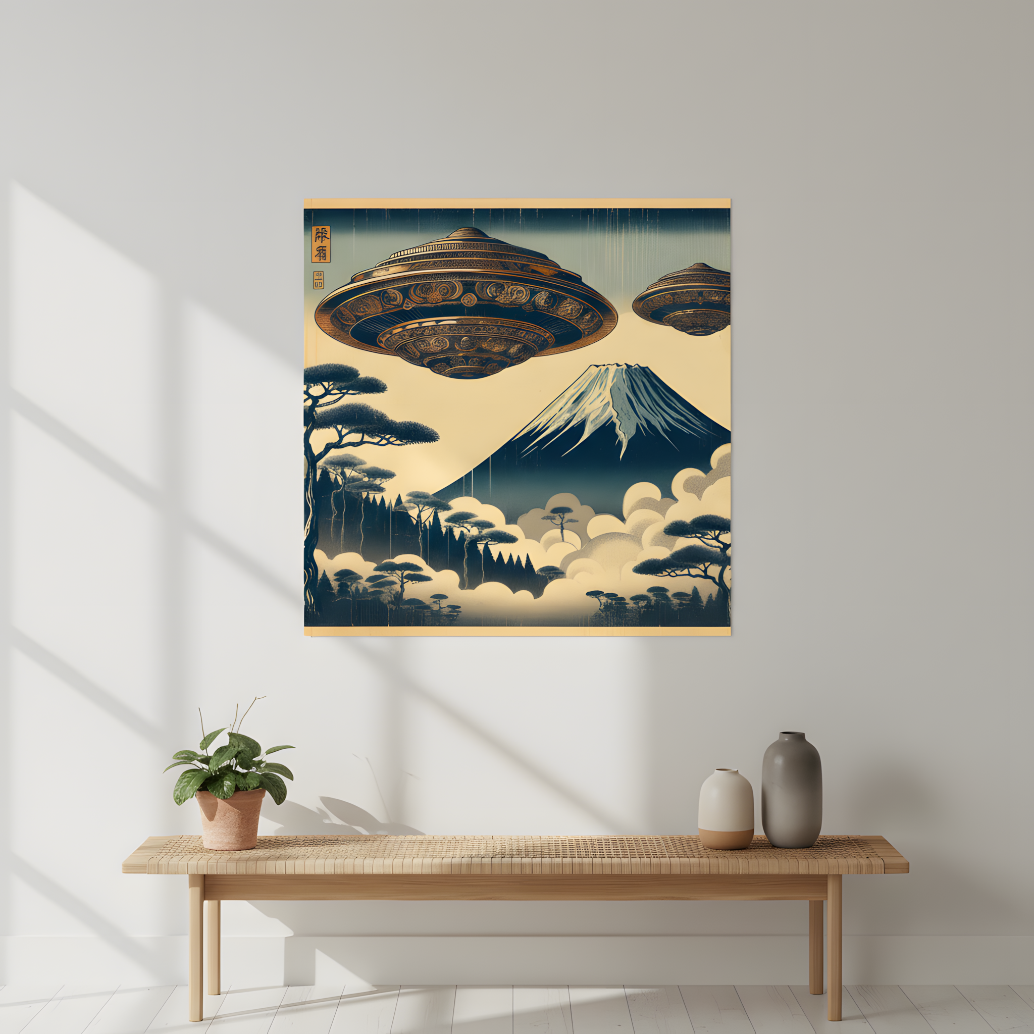 Japanese Woodblock UFO Art Print | Mt. Fuji Ancient Alien Encounter Poster | Vintage Ukiyo-e Style Flying Saucer | Sci-Fi Japandi Wall Decor product thumbnail image Japanese Woodblock UFO Art Print | Mt. Fuji Ancient Alien Encounter Poster | Vintage Ukiyo-e Style Flying Saucer | Sci-Fi Japandi Wall Decor product thumbnail image