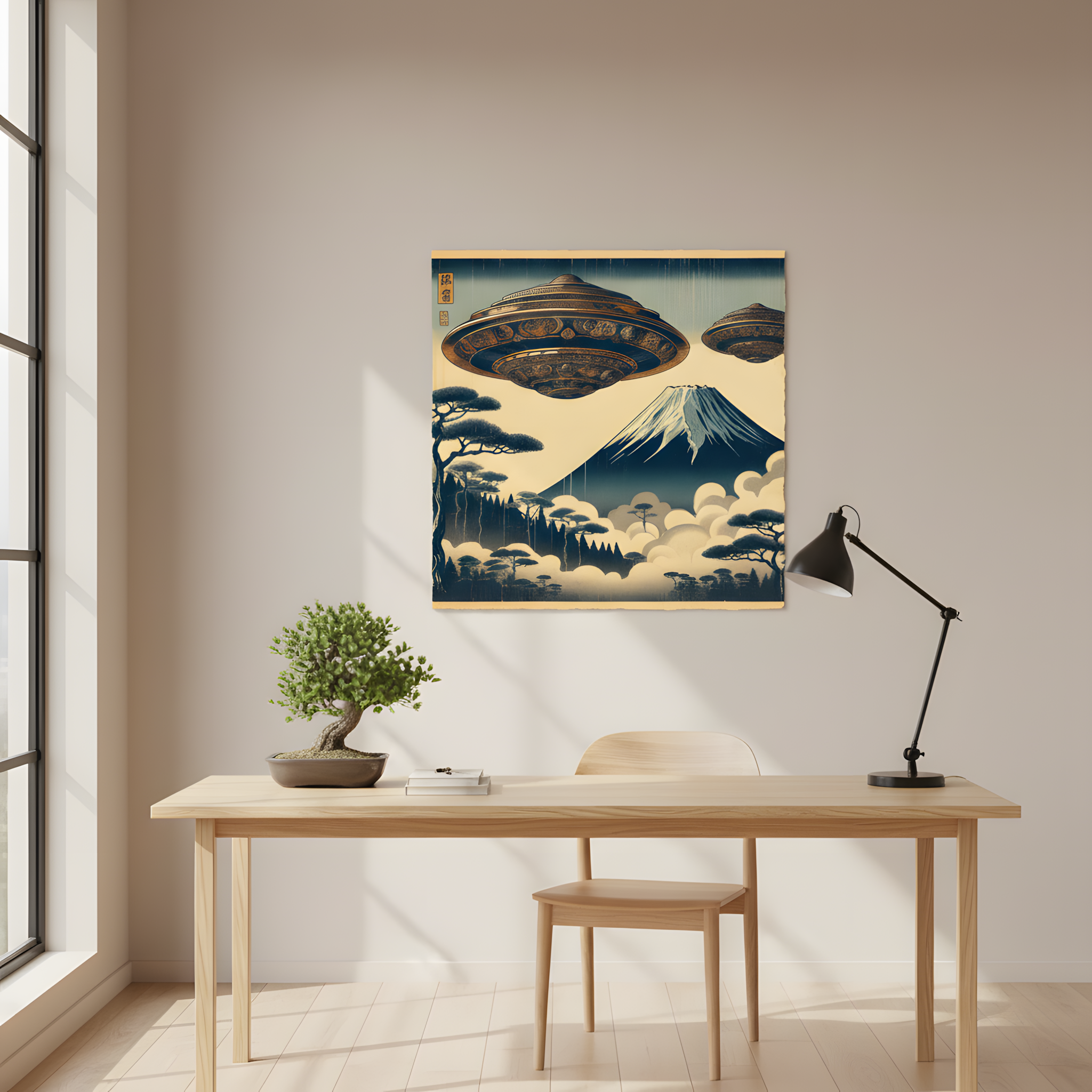 Japanese Woodblock UFO Art Print | Mt. Fuji Ancient Alien Encounter Poster | Vintage Ukiyo-e Style Flying Saucer | Sci-Fi Japandi Wall Decor product thumbnail image Japanese Woodblock UFO Art Print | Mt. Fuji Ancient Alien Encounter Poster | Vintage Ukiyo-e Style Flying Saucer | Sci-Fi Japandi Wall Decor product thumbnail image