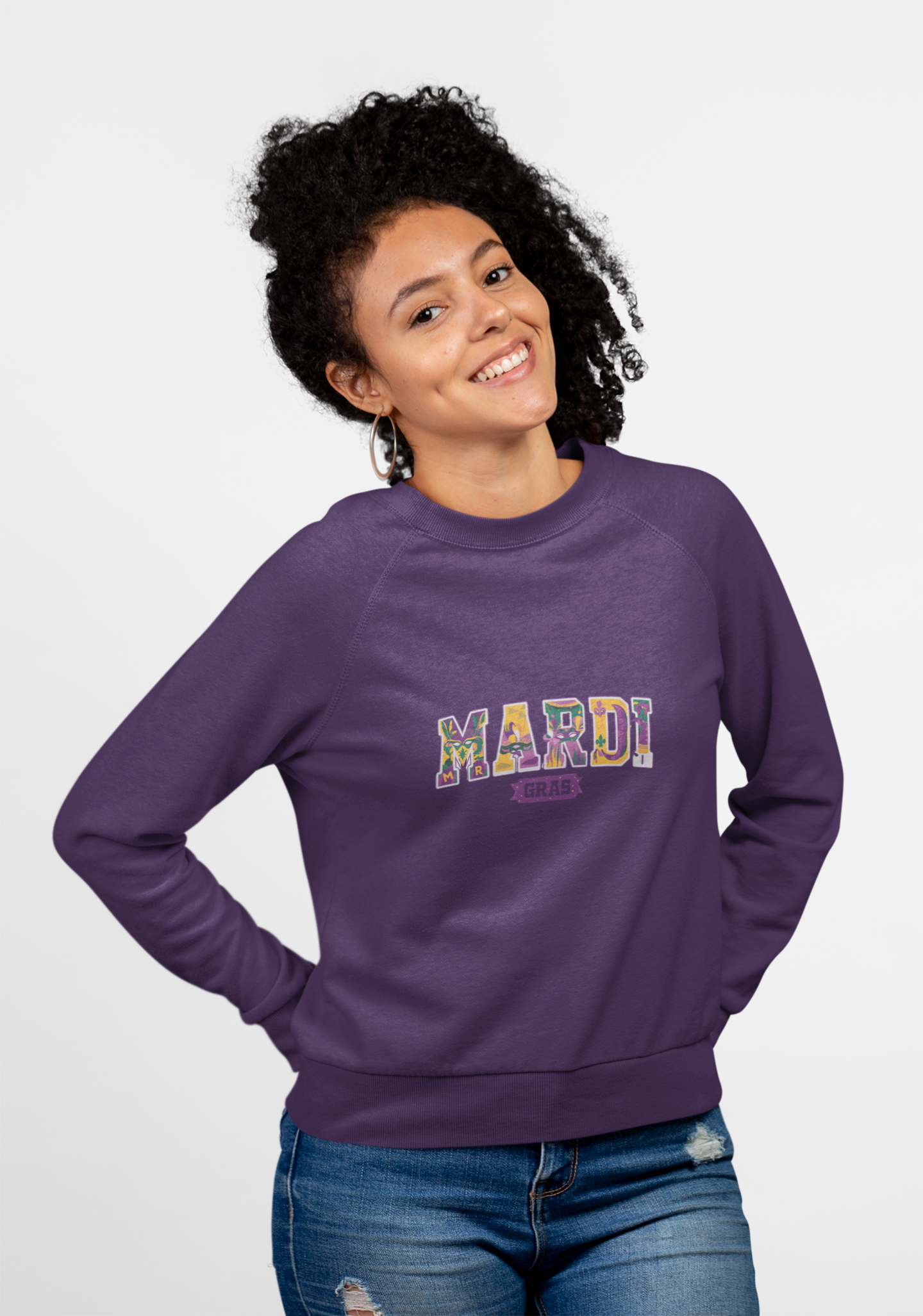 Mardi Gras Crewneck Sweatshirt - Unisex Heavy Blend™ Pullover product thumbnail image Mardi Gras Crewneck Sweatshirt - Unisex Heavy Blend™ Pullover product thumbnail image