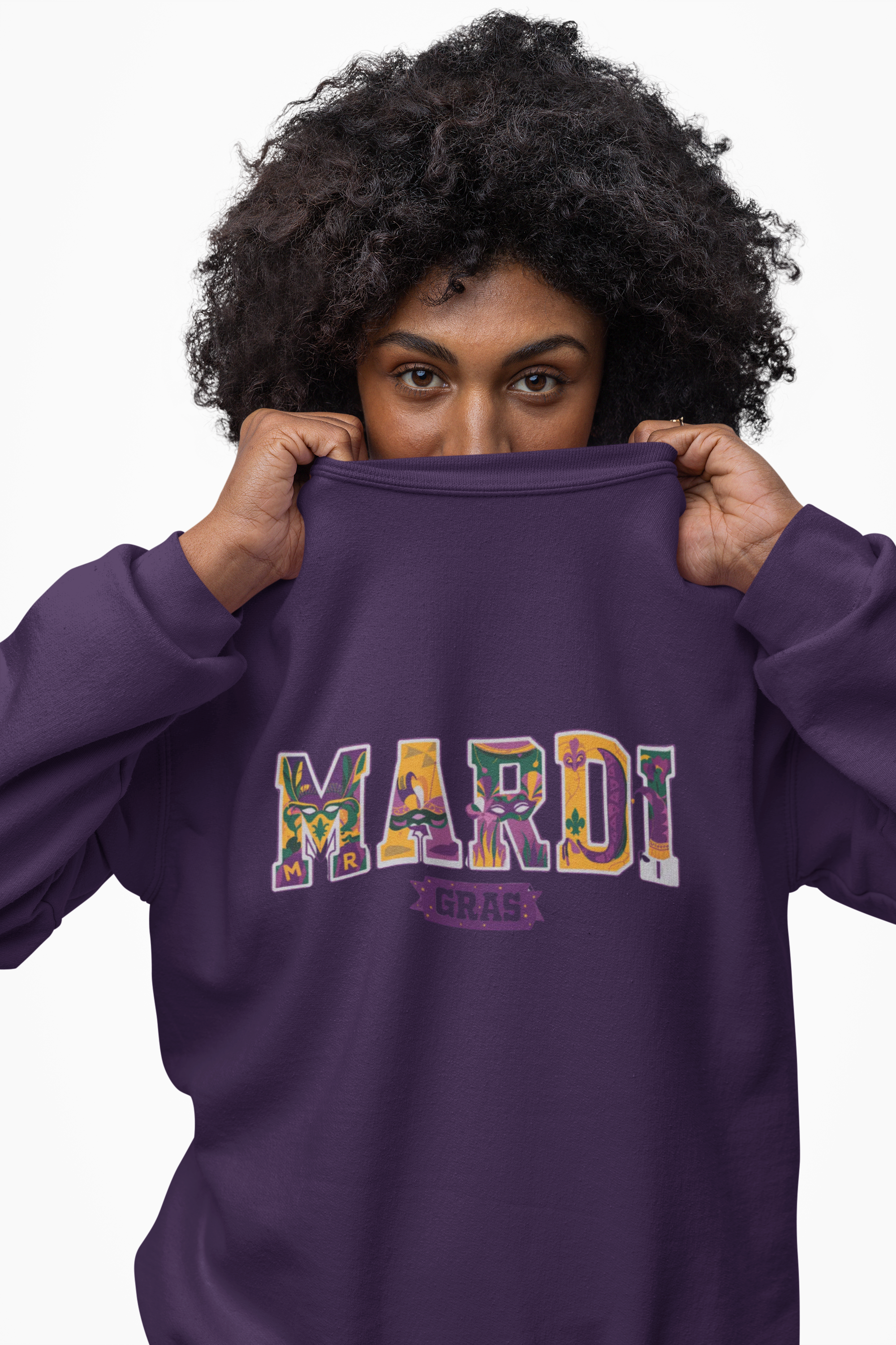 Mardi Gras Crewneck Sweatshirt - Unisex Heavy Blend™ Pullover product thumbnail image Mardi Gras Crewneck Sweatshirt - Unisex Heavy Blend™ Pullover product thumbnail image