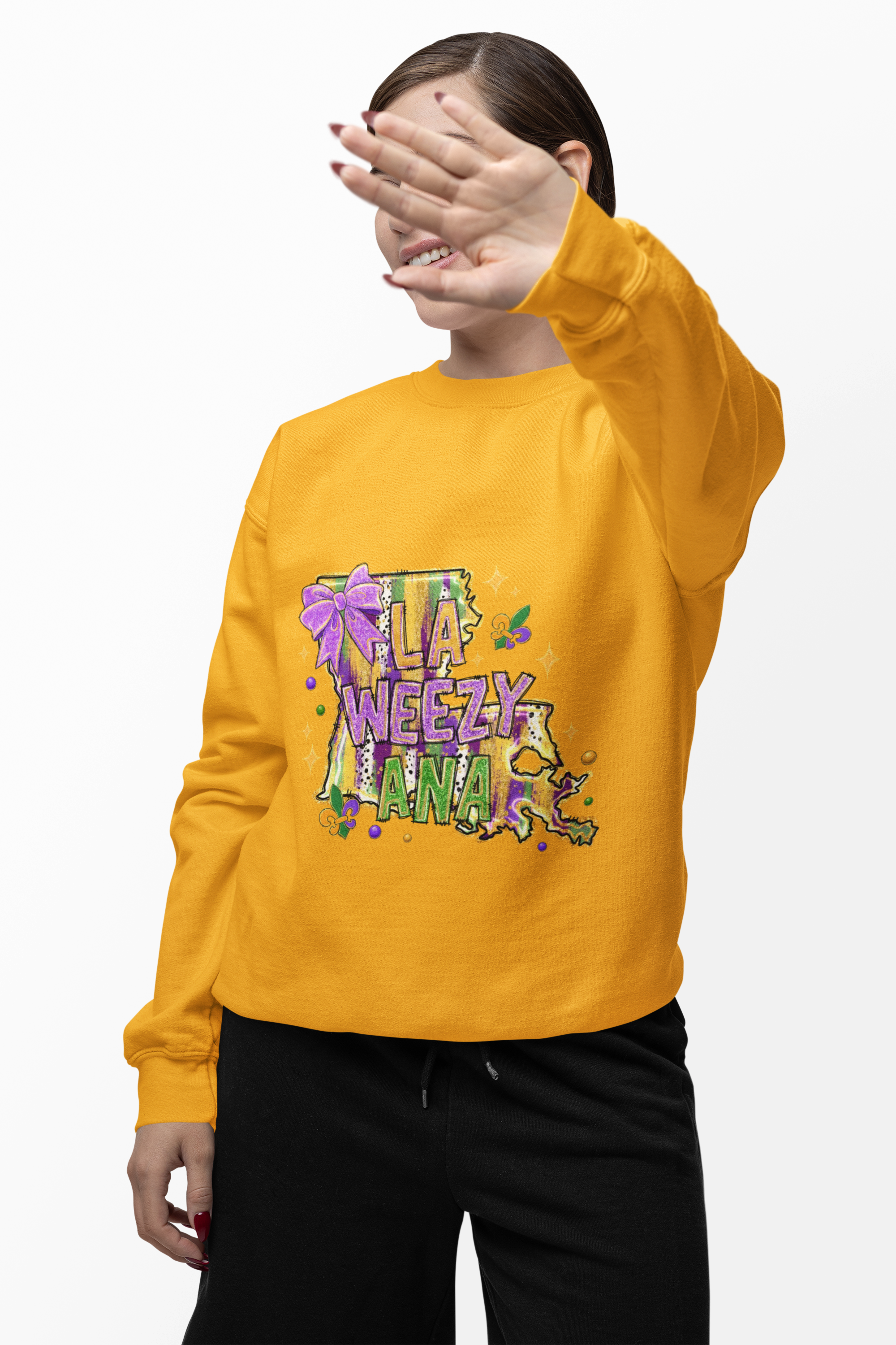 Mardi Gras Celebration Crewneck Sweatshirt product thumbnail image Mardi Gras Celebration Crewneck Sweatshirt product thumbnail image