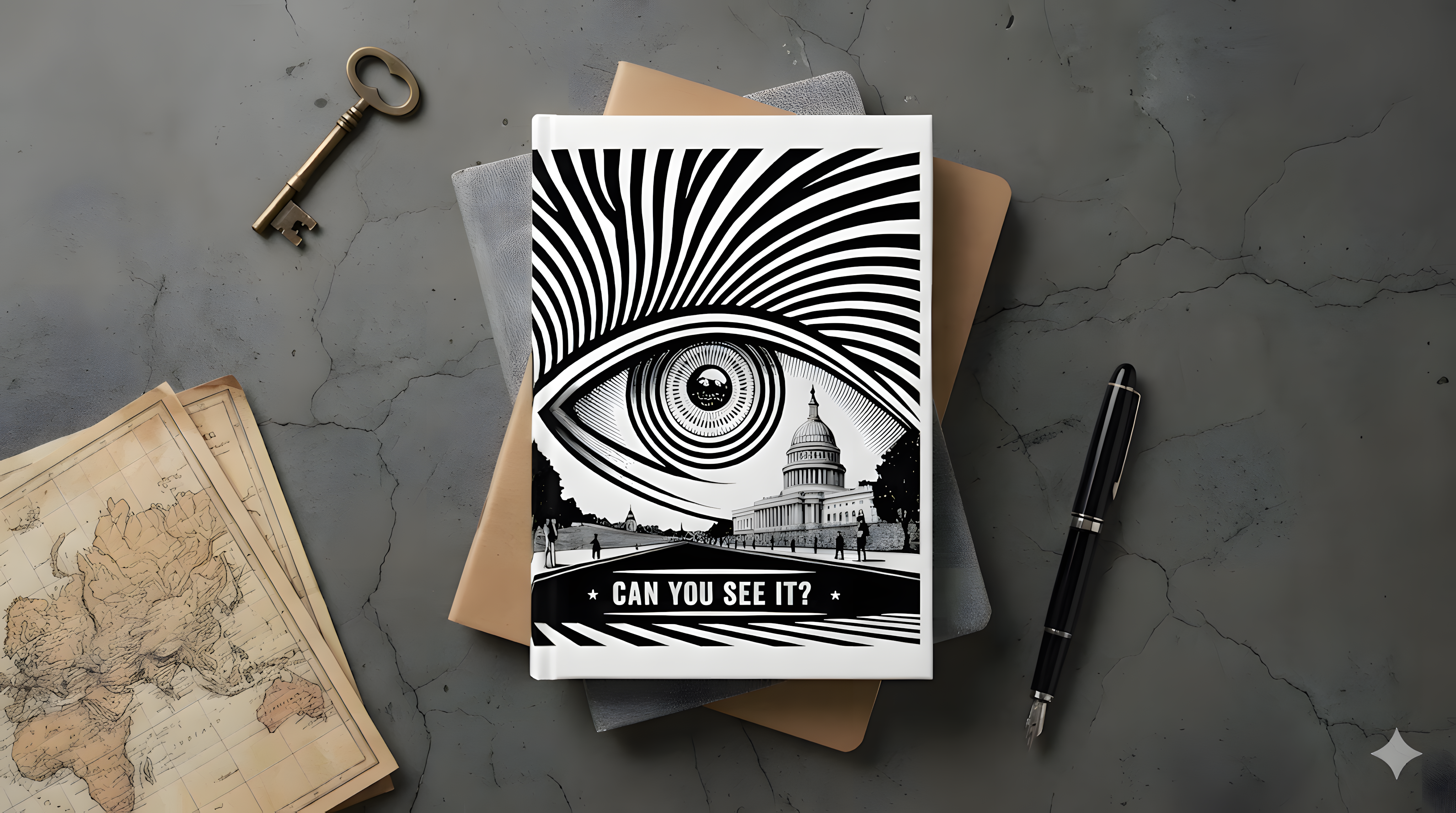 "Can You See It?" Surveillance State Journal | Conspiracy Theory | Luxury Occult Hardcover Notebook | Esoteric Philosophy | Diary for Truth Seekers product thumbnail image