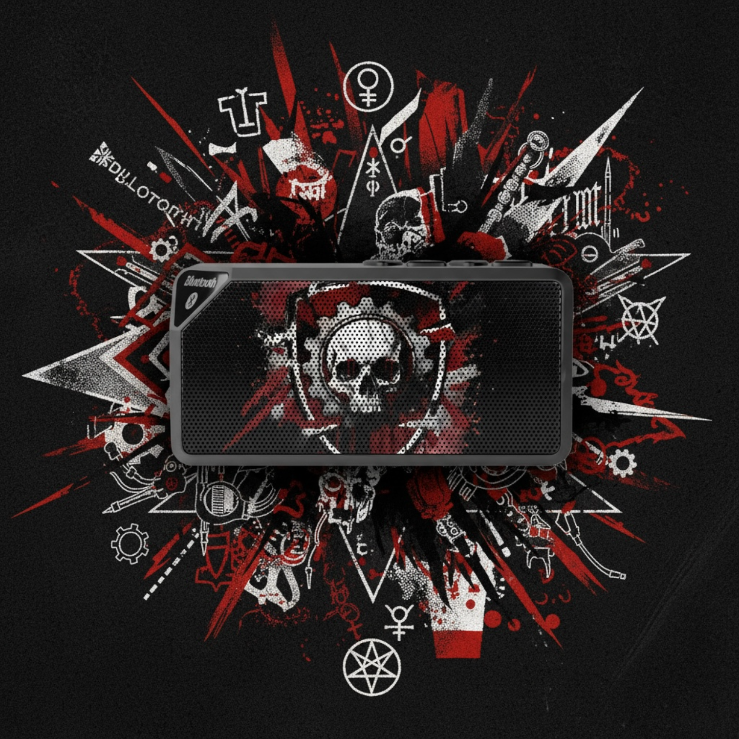 Skull Emblem Bluetooth Speaker — Rugged Rock & Gaming Portable Speaker product thumbnail image Skull Emblem Bluetooth Speaker — Rugged Rock & Gaming Portable Speaker product thumbnail image