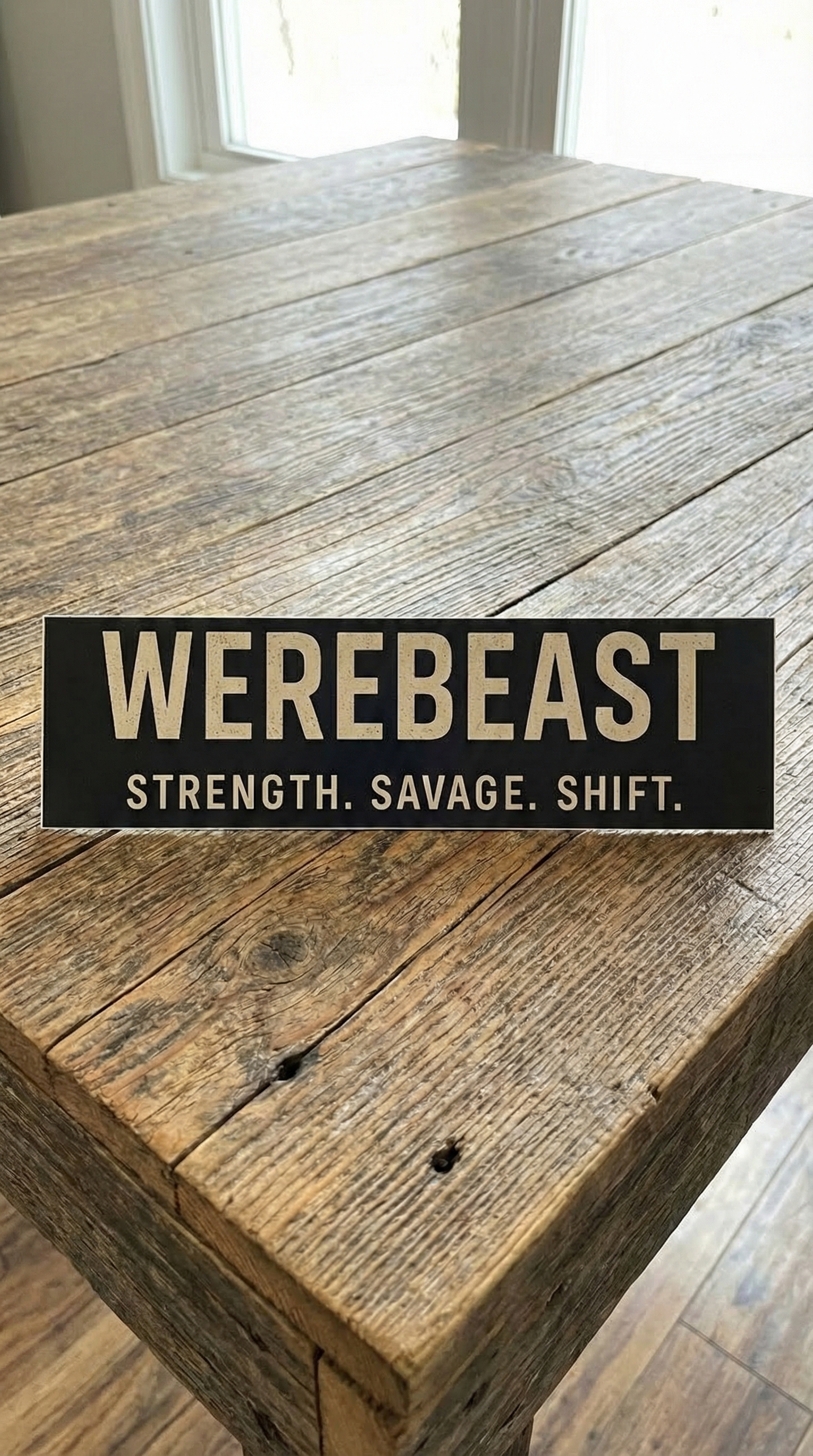 Bold Werebeast Bumper Stickers, Car Decor, Outdoor Enthusiast Gift, Strength Savage Shift, Custom Vehicle Accessories, Home Decor