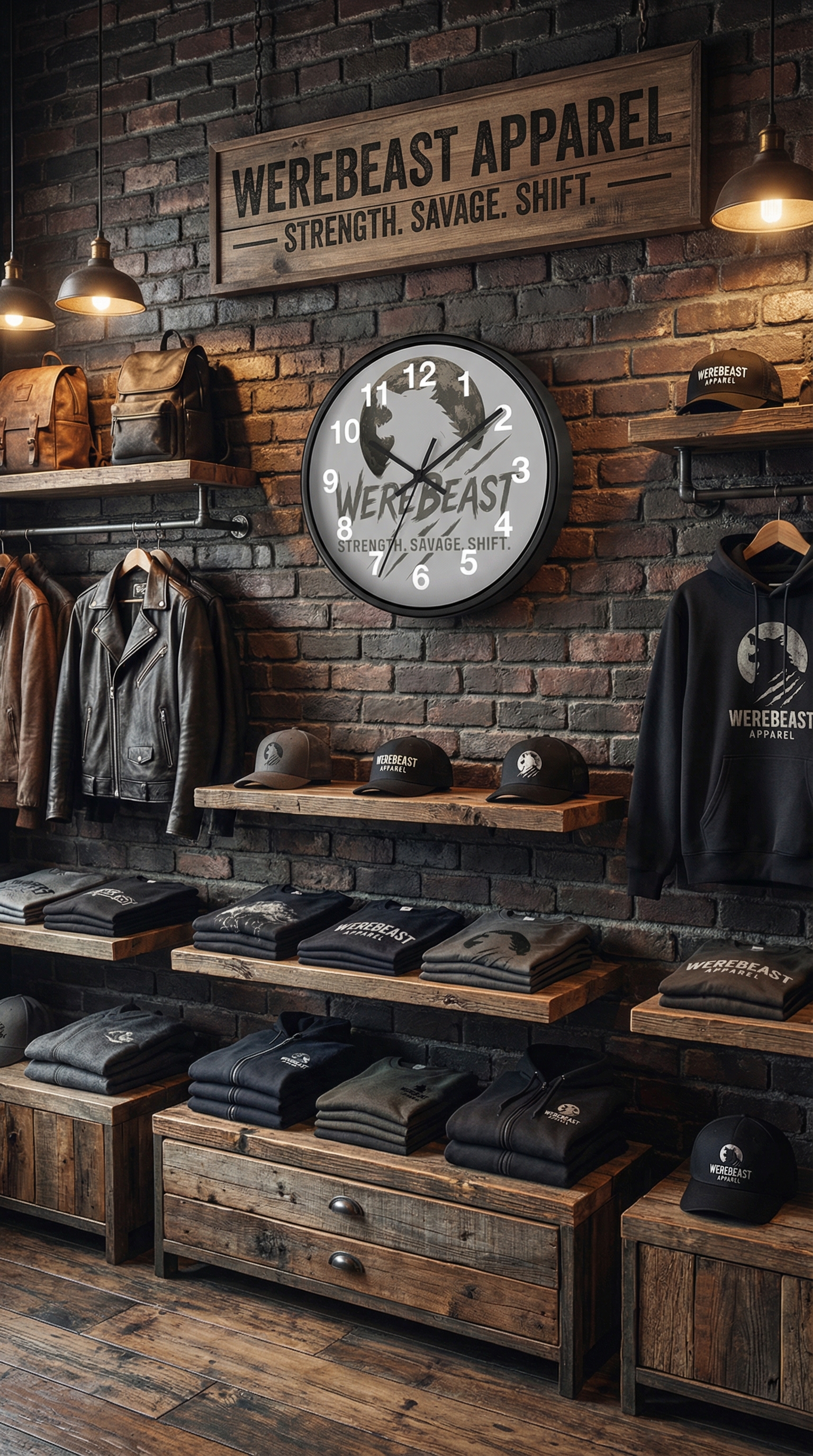 Werebeast Wall Clock - Strength Savage Shift Decor, Gothic Room Accent, Gift for Horror Fans, Home Office Decoration, Unique Wall Art