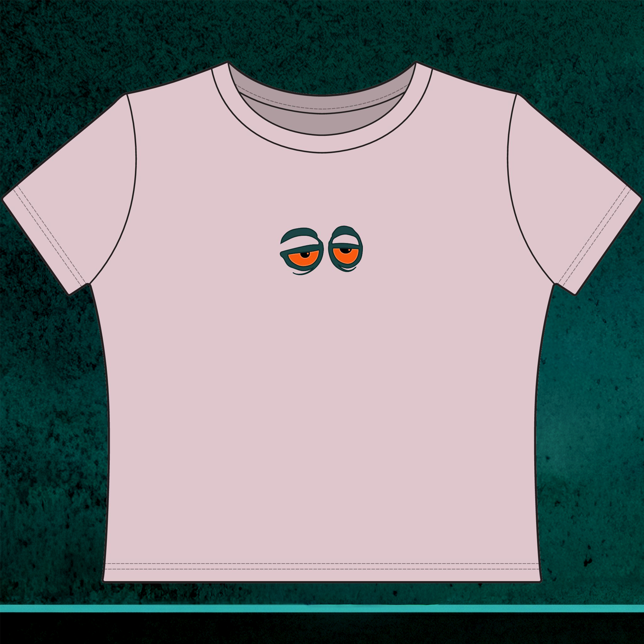 Print "Stoned" Eyes Women's Baby Tee — The Bakers Producer Pool Minimal Graphic Crop Top