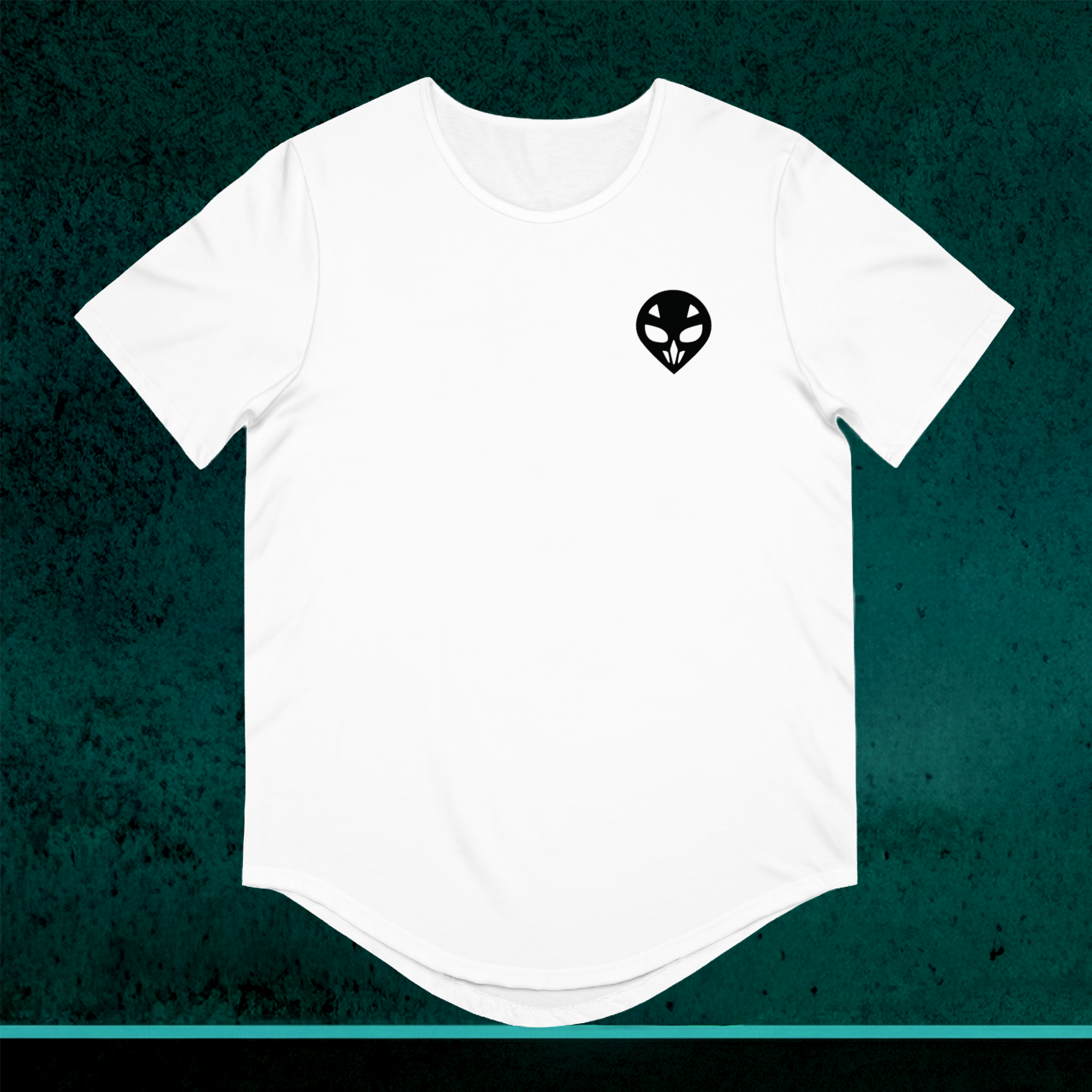 Print Alien Head Curved Hem Tee (White) — LeMOF x The Bakers Producer Pool product thumbnail image Print Alien Head Curved Hem Tee (White) — LeMOF x The Bakers Producer Pool product thumbnail image