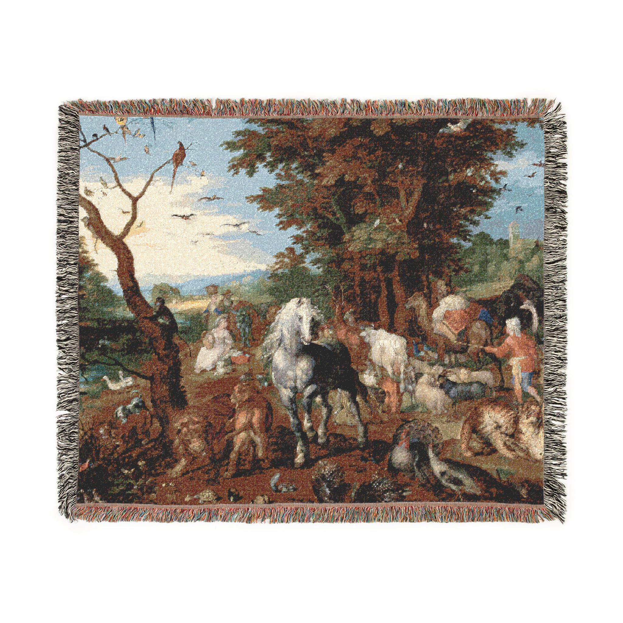 entry to the ark woven tapestry blanket