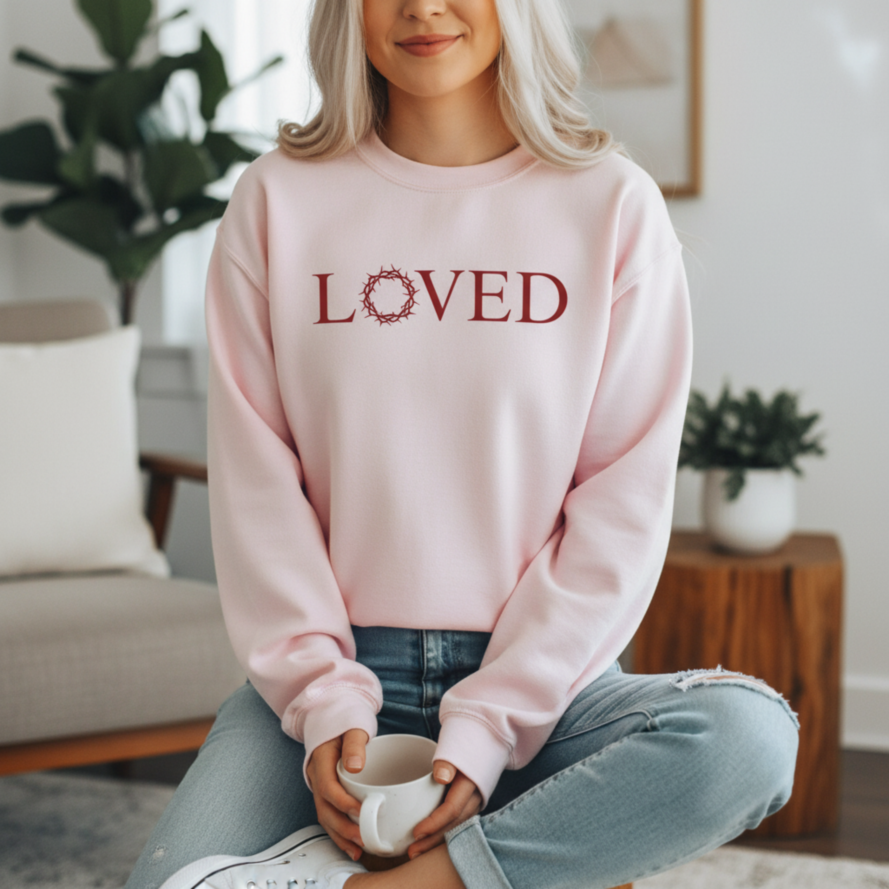 Loved – Crown of Thorns Sweatshirt product thumbnail image Loved – Crown of Thorns Sweatshirt product thumbnail image