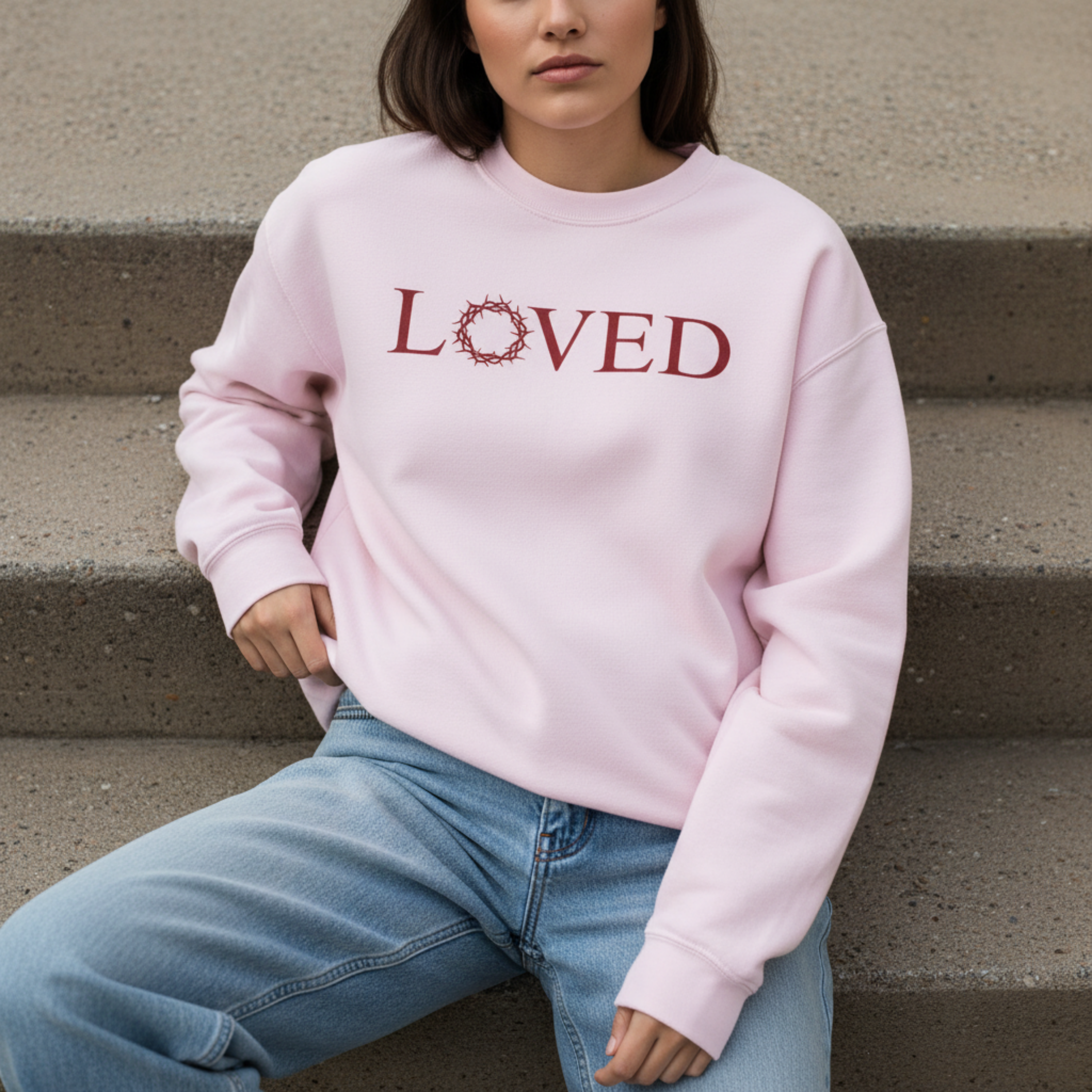Loved – Crown of Thorns Sweatshirt product thumbnail image Loved – Crown of Thorns Sweatshirt product thumbnail image