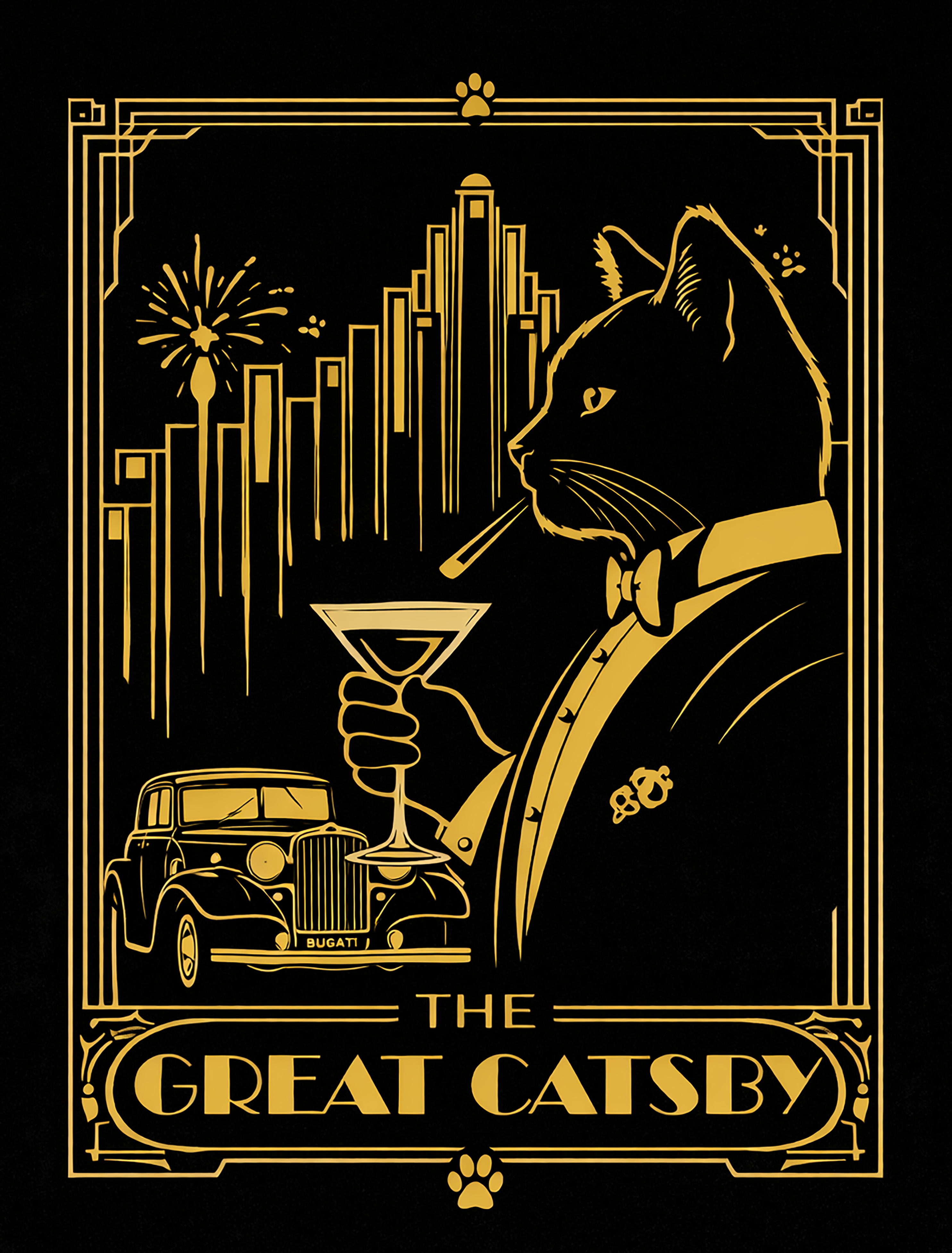 The Great Catsby Art Deco Design T-Shirt | Vintage 1920s Lines product thumbnail image