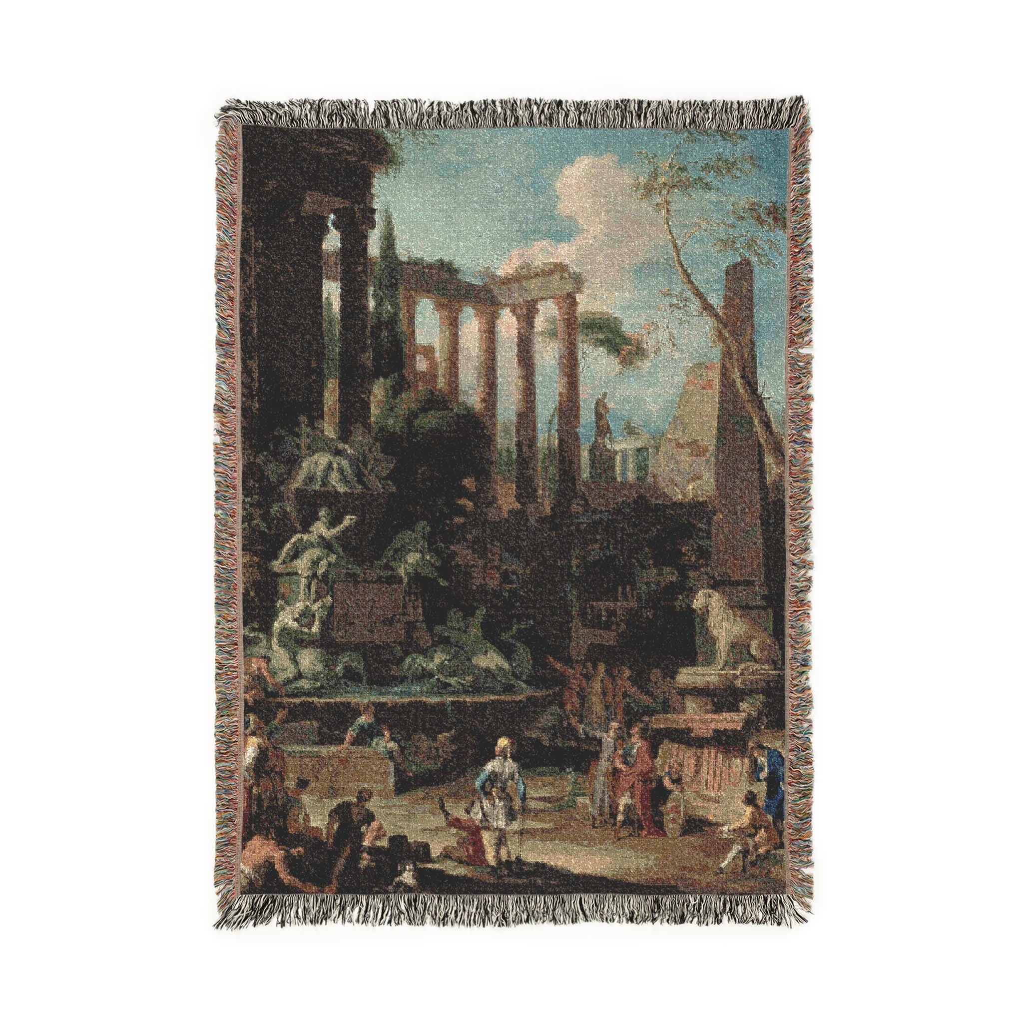 memorialized roman ruins woven tapestry blanket