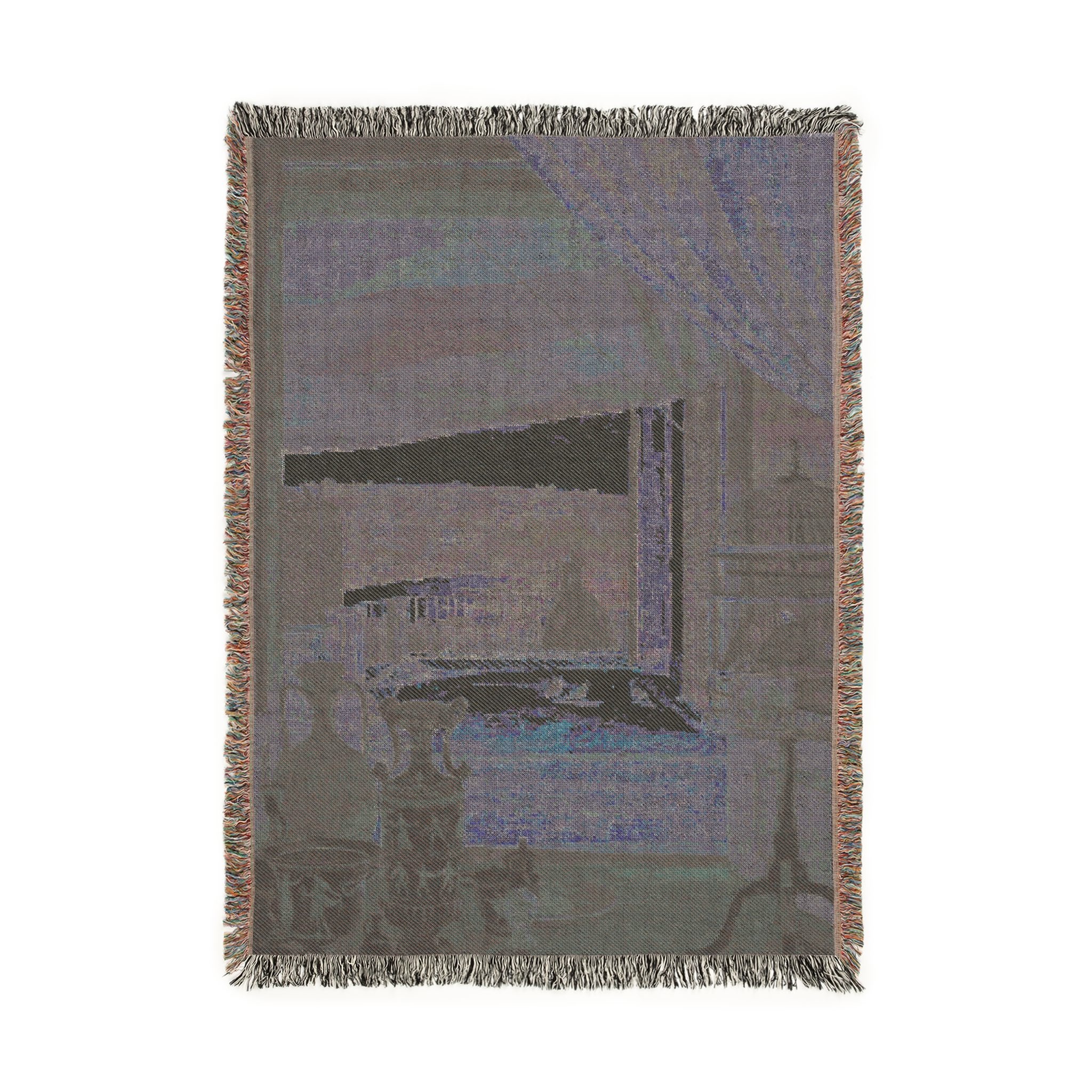 antiques by the balcony woven tapestry blanket product thumbnail image