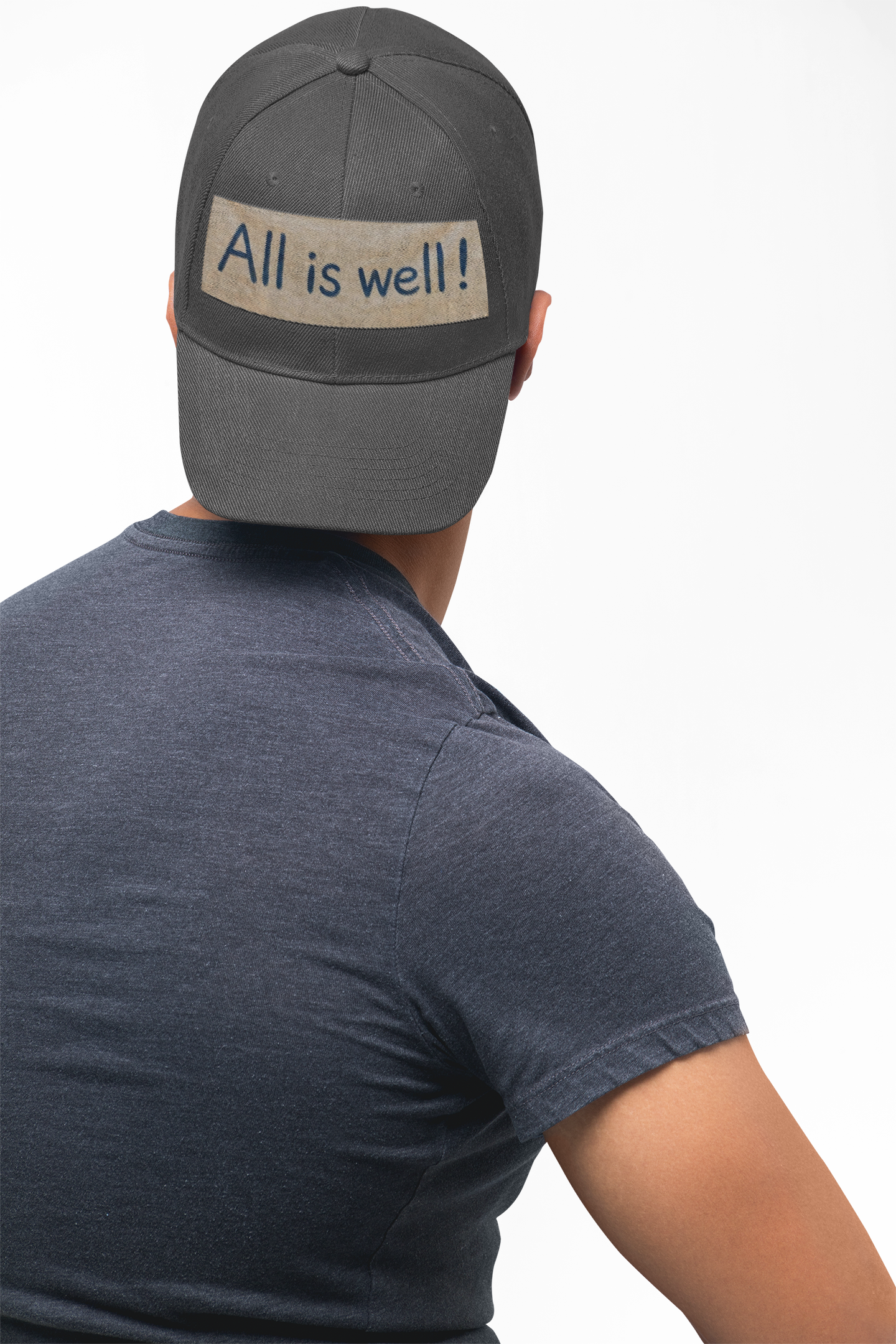 Vintage Embroidered Cap — 'All is well' Distressed Baseball Hat-All is well! product thumbnail image