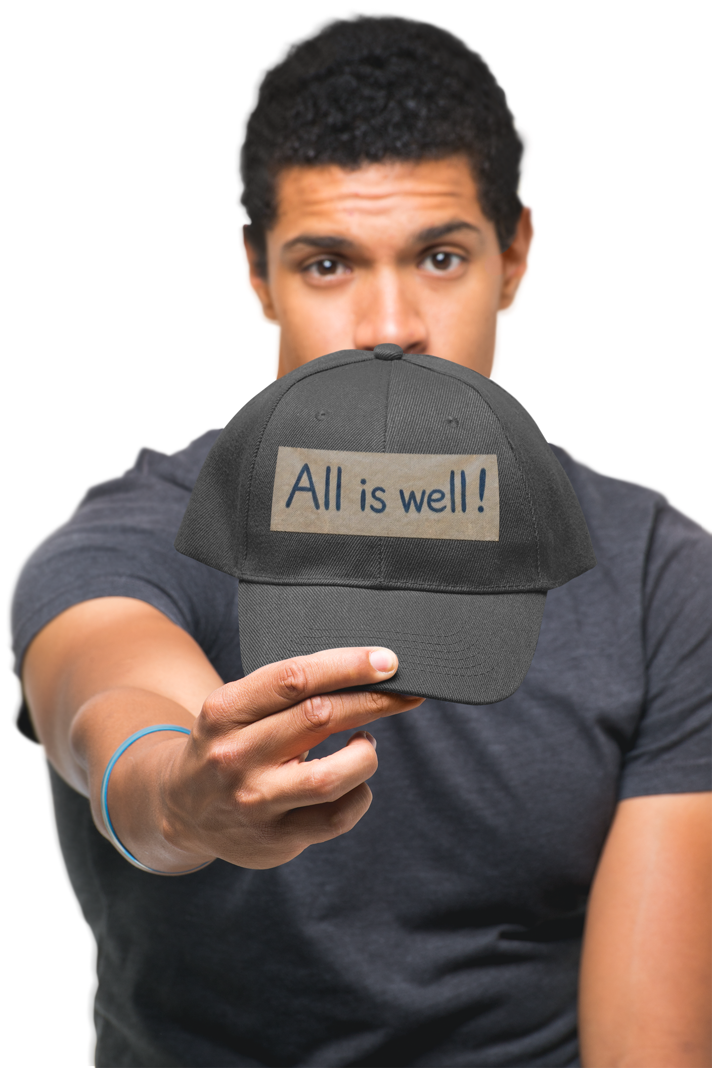 Vintage Embroidered Cap — 'All is well' Distressed Baseball Hat-All is well! product thumbnail image