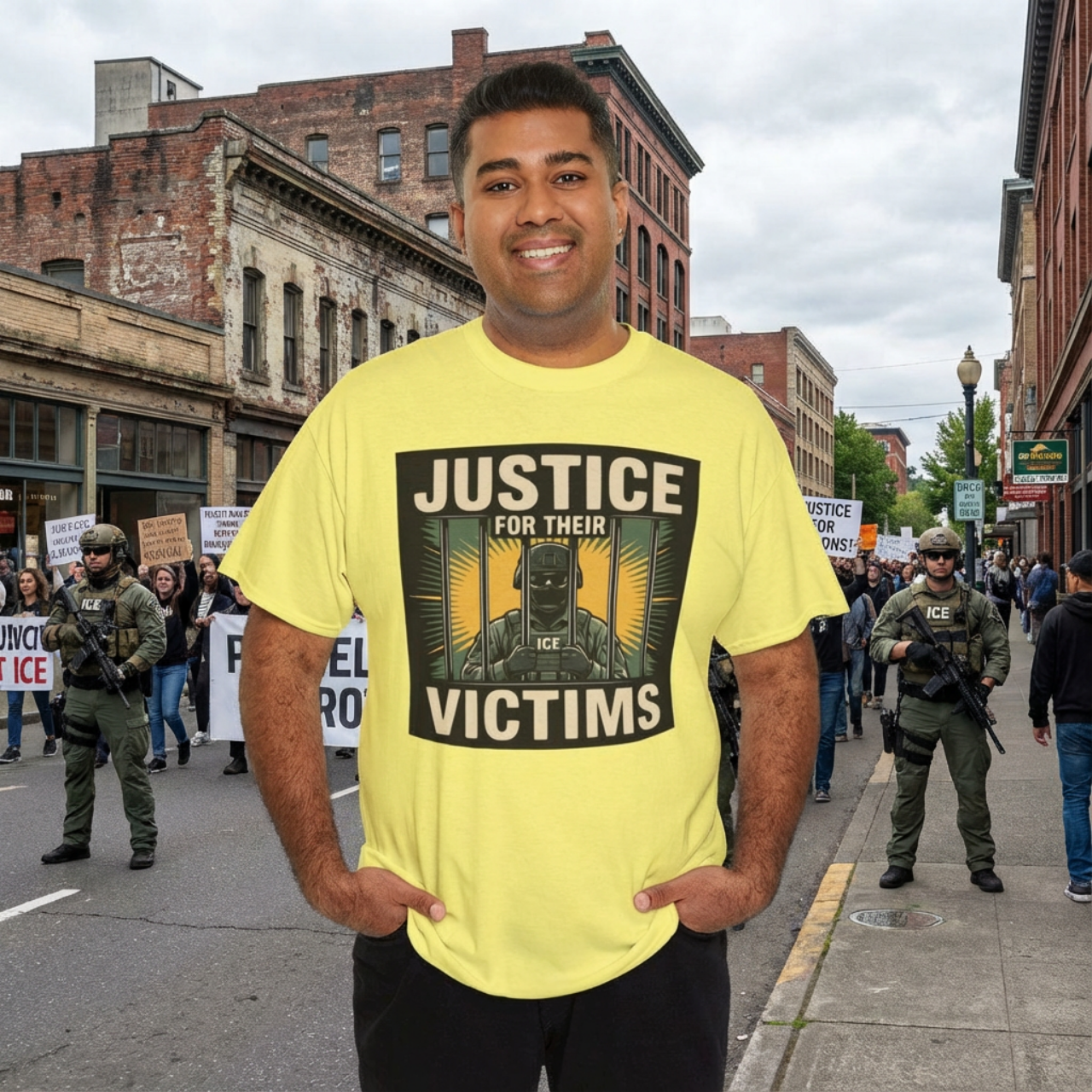 ICE Agent Behind Bars Tee - Justice for Their Victims Shirt