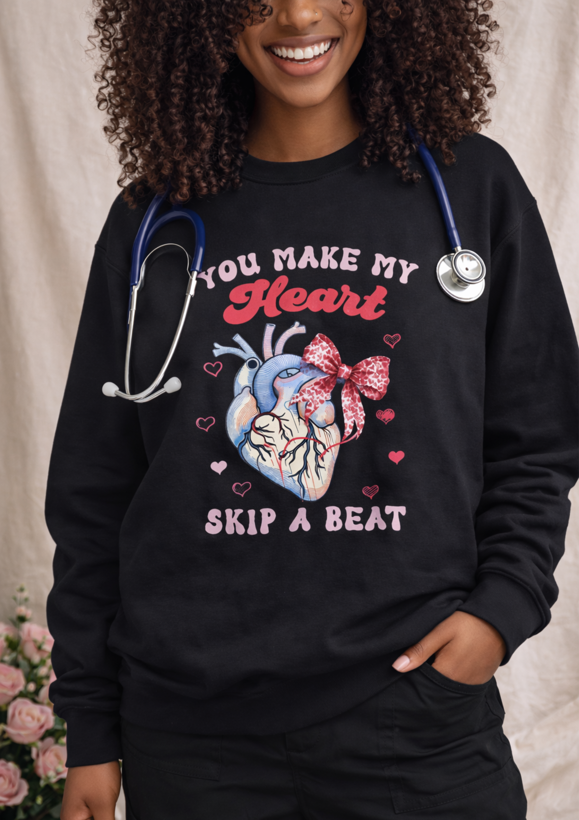 Heart Anatomy Sweatshirt — "You Make My Heart Skip a Beat" Valentine Pullover